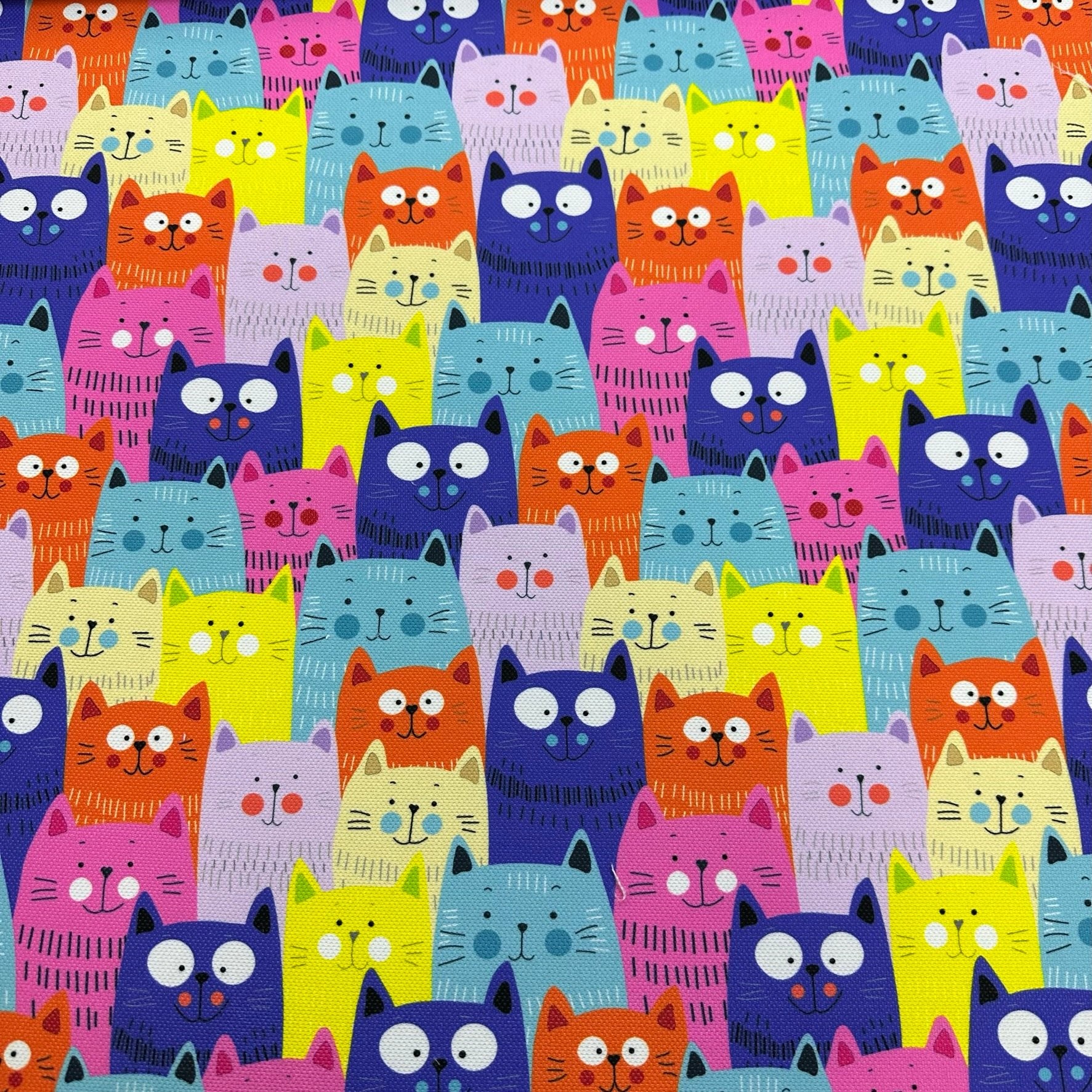 Puzzled Cats Digital Printing Fabric