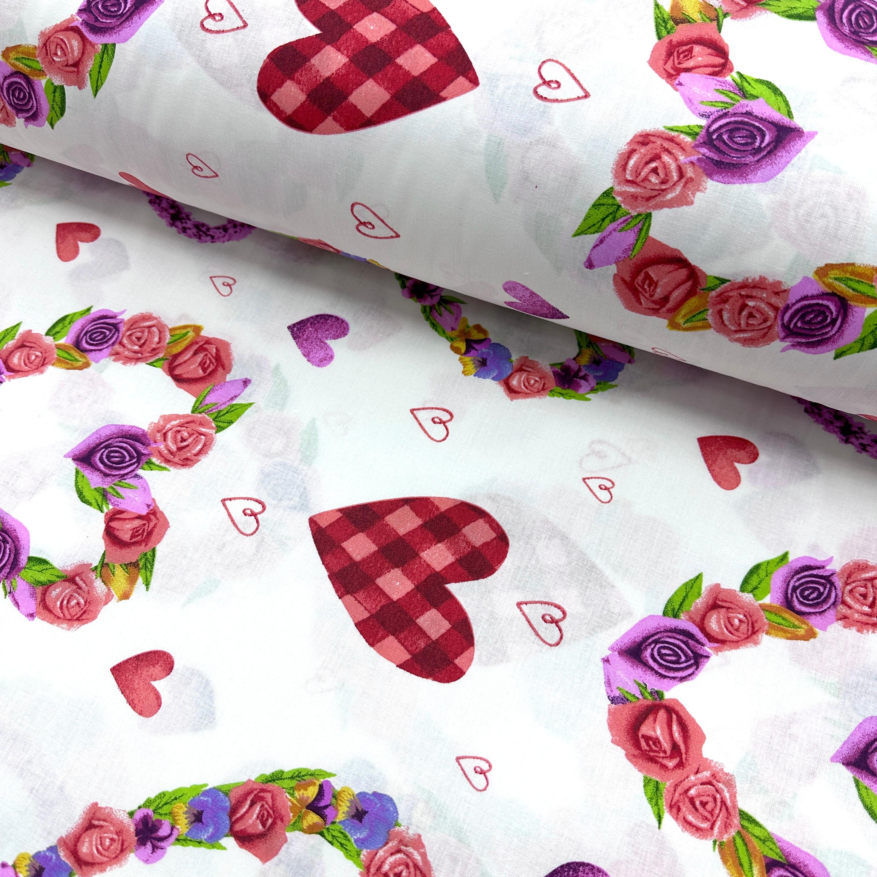 Rose Heart Poplin Fabric