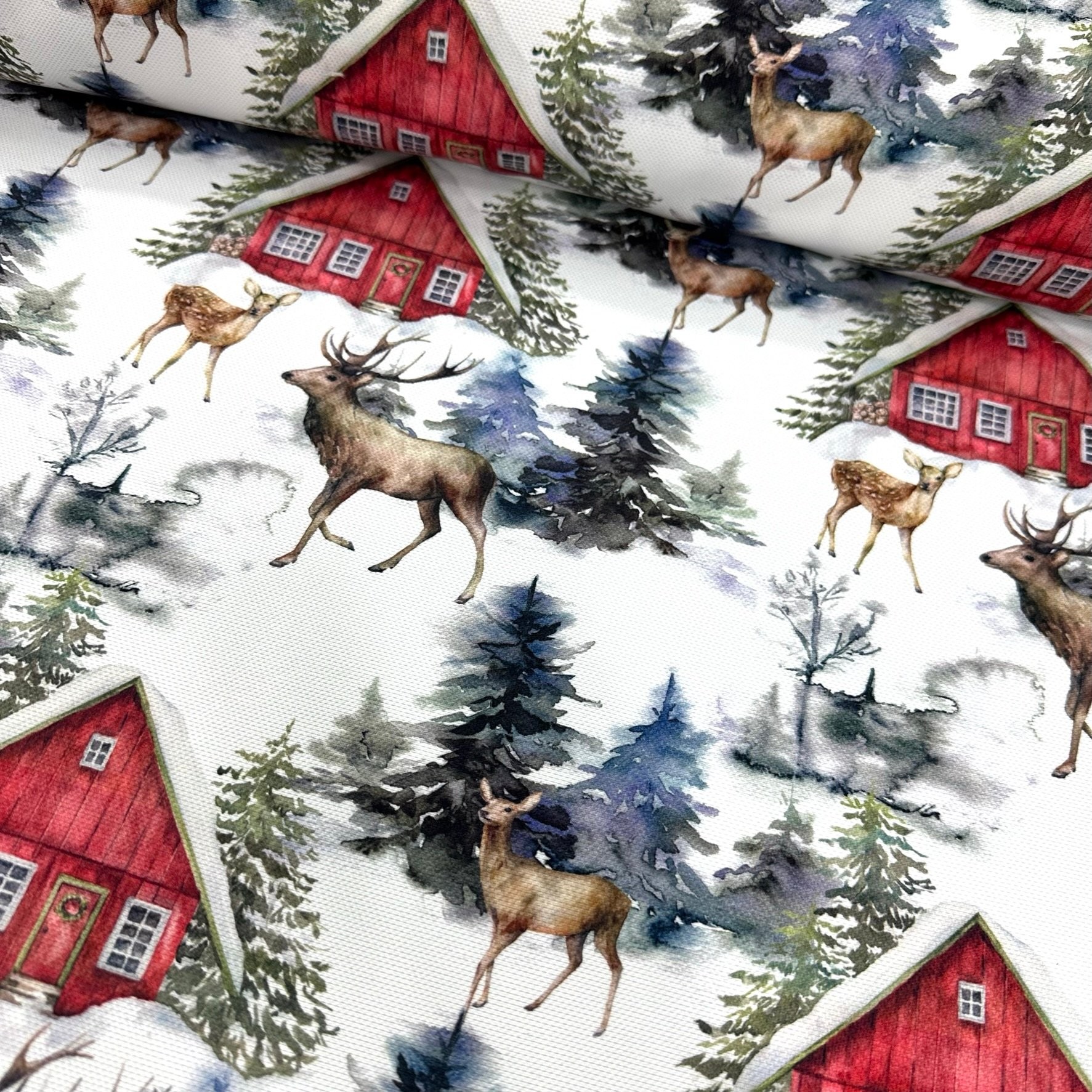 Forest With Deers Digital Printing Fabric