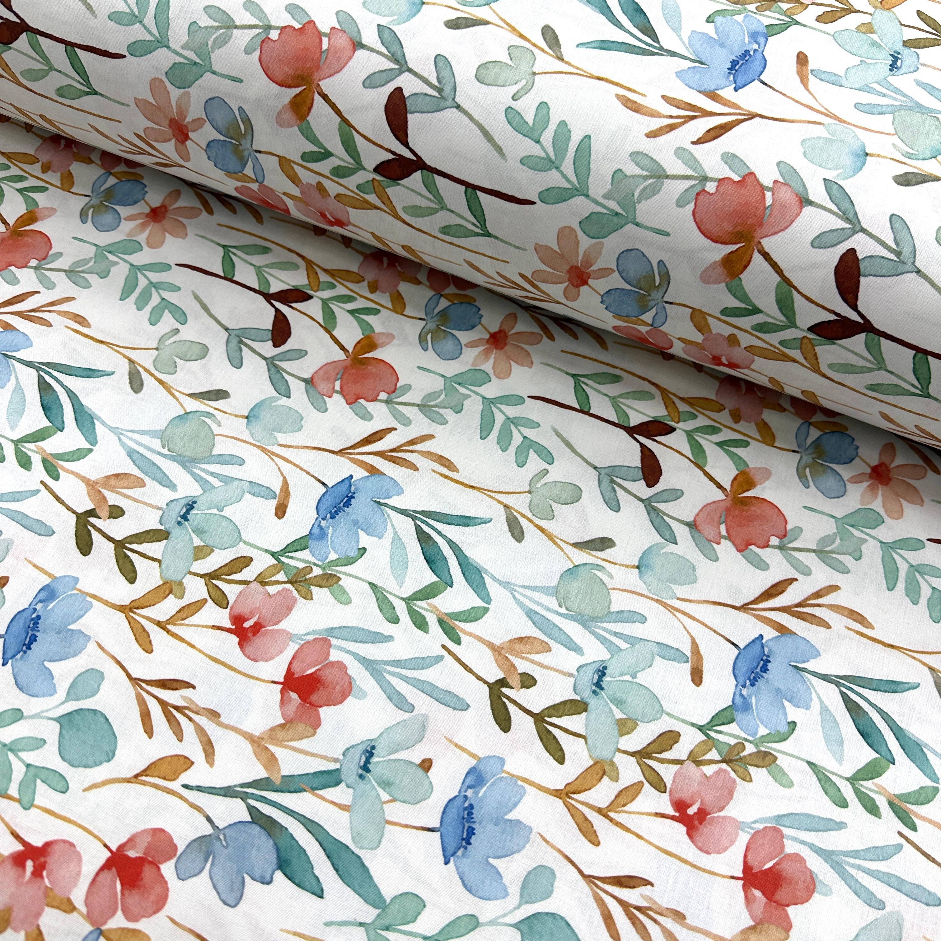 Flowered Ivy Poplin Fabric