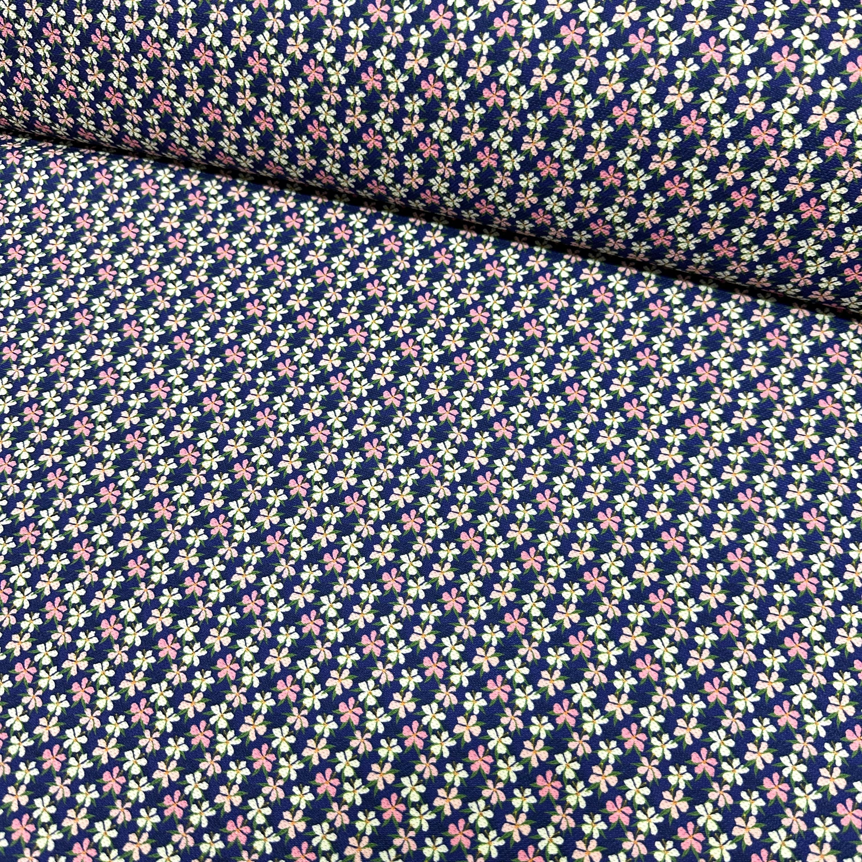 White and Pink Flowers Digital Printing Fabric