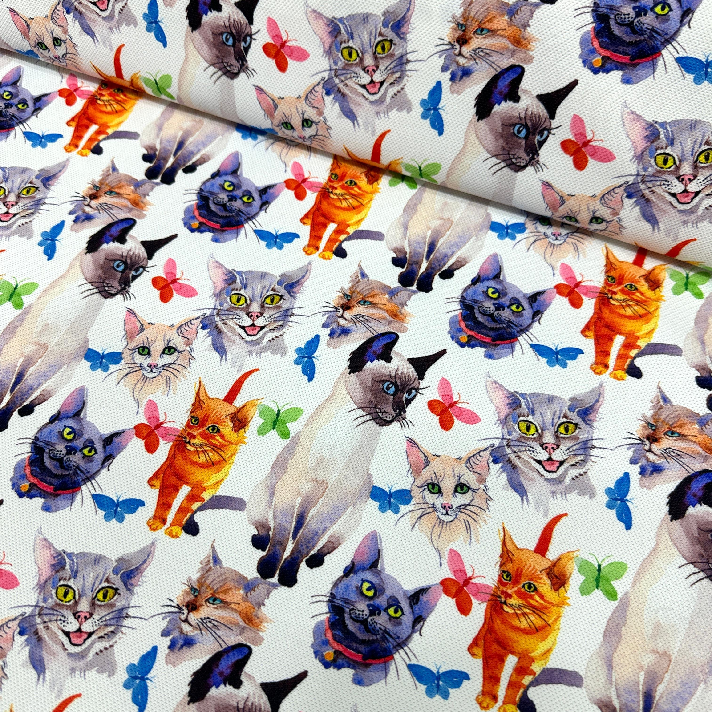 Cats and Butterflies Digital Printing Fabric