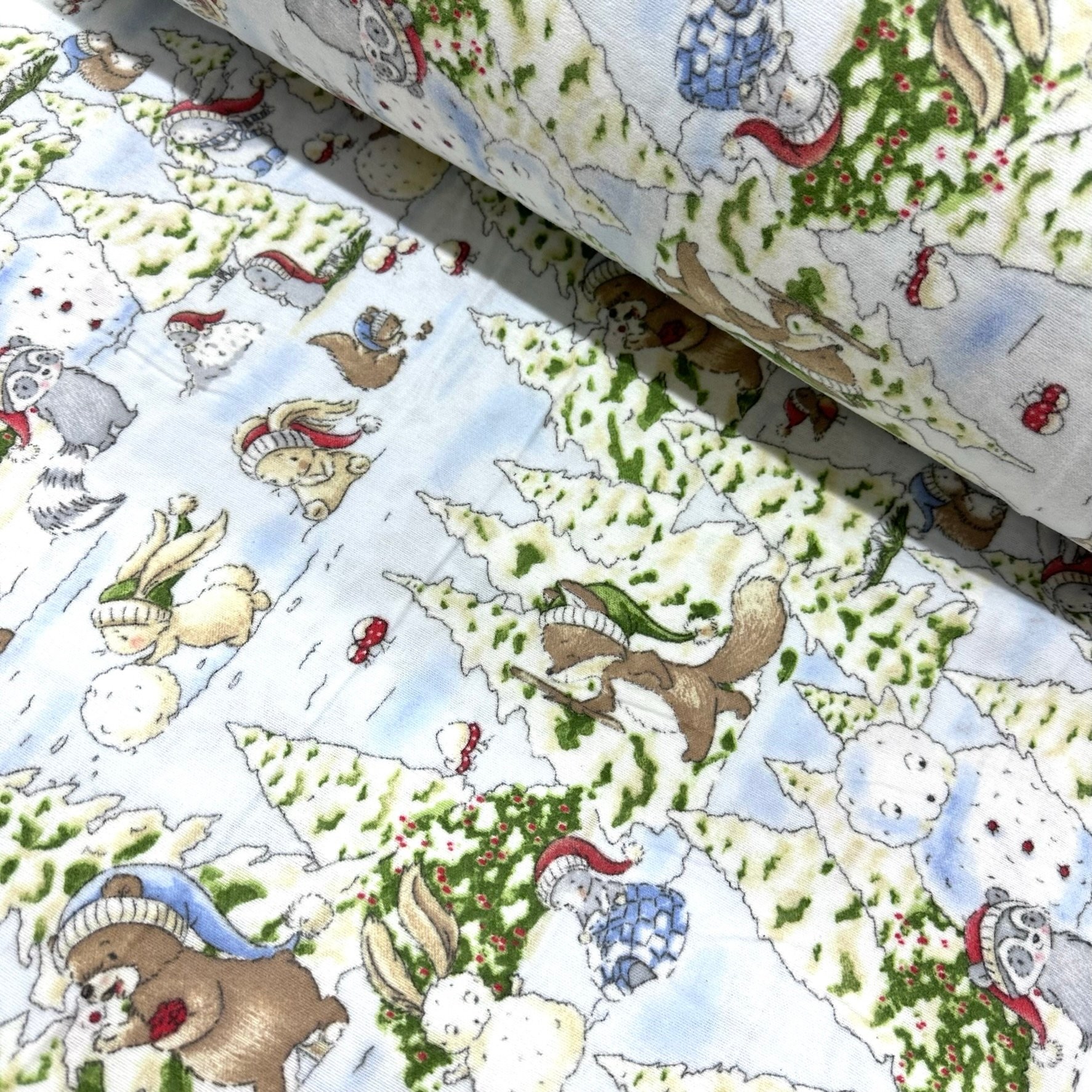 Snowy Forest Flannel Fabric