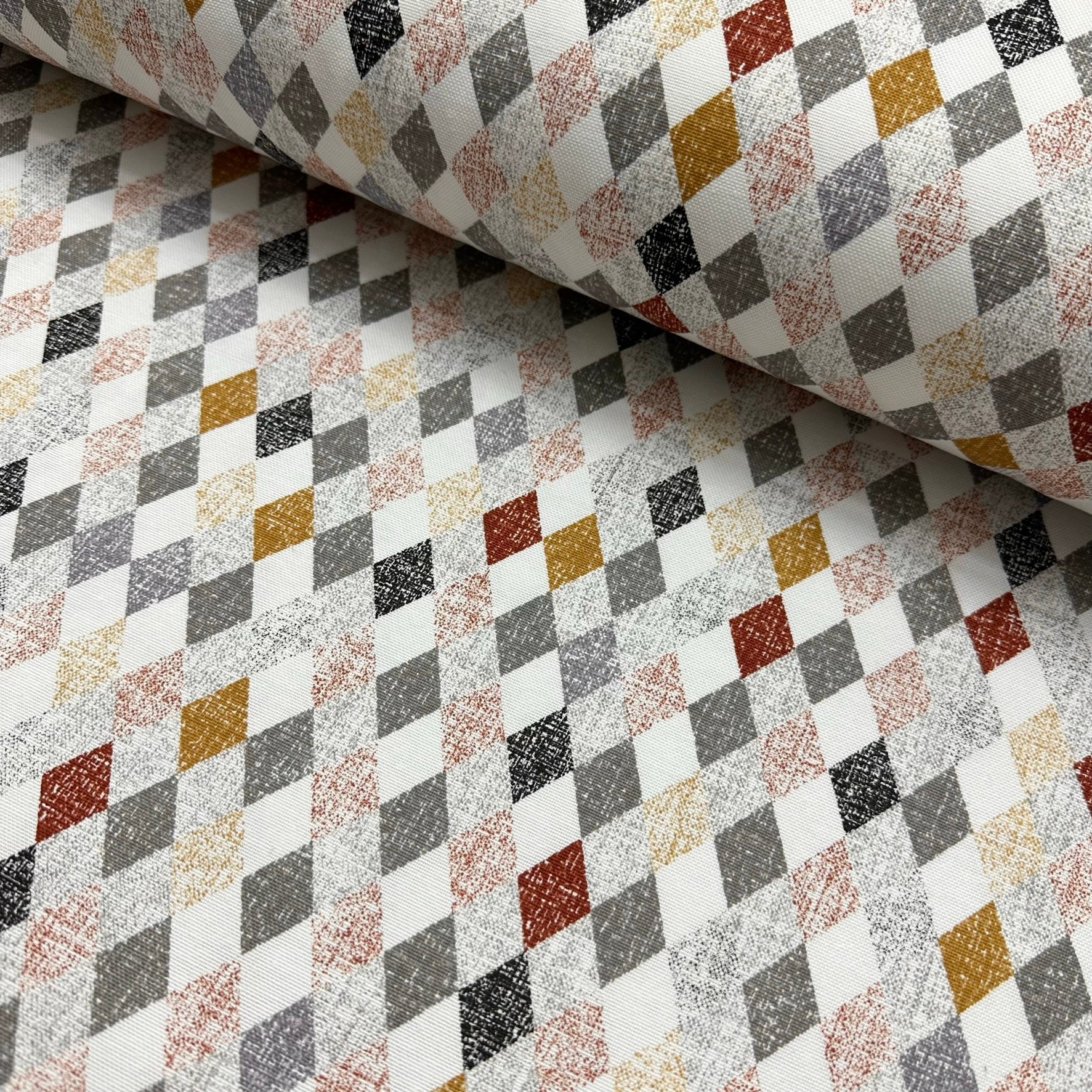 Rank Squares Panama Linen Fabric