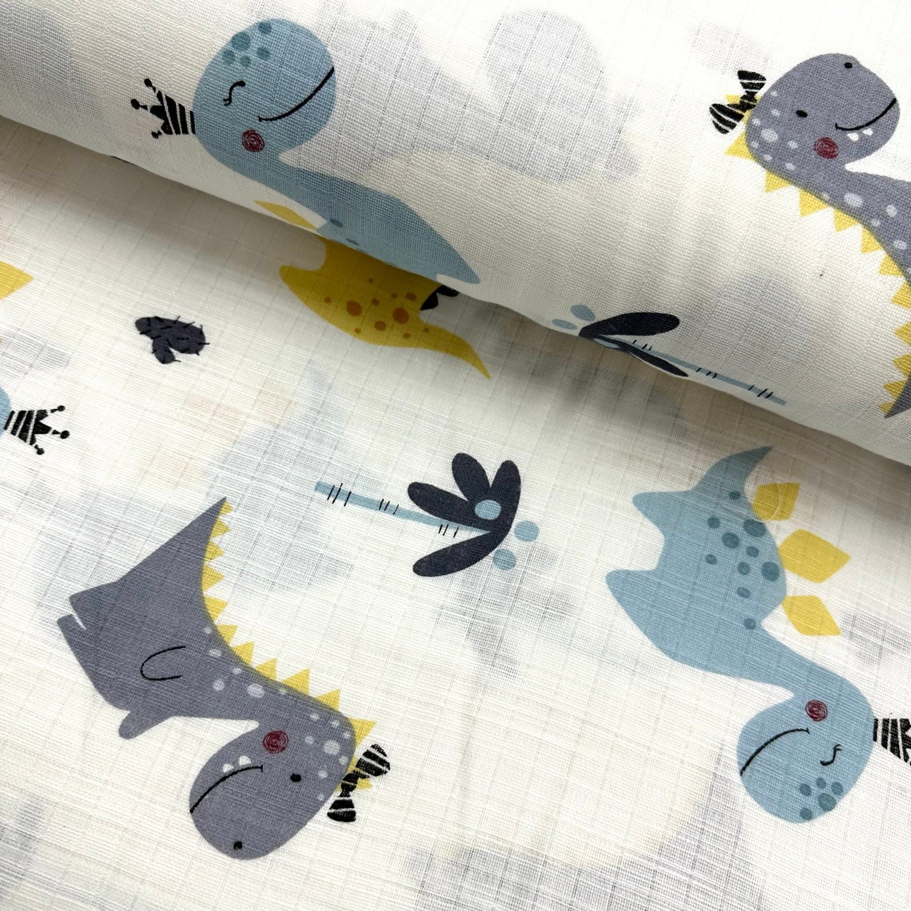 King Dinosaur Muslin Cloth Fabric