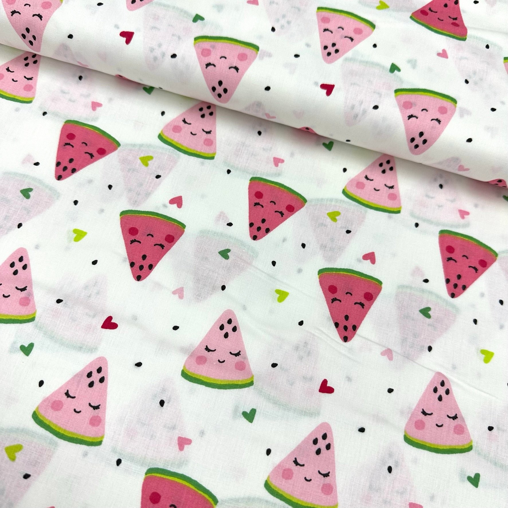 Sleeping Watermelons Poplin Fabric