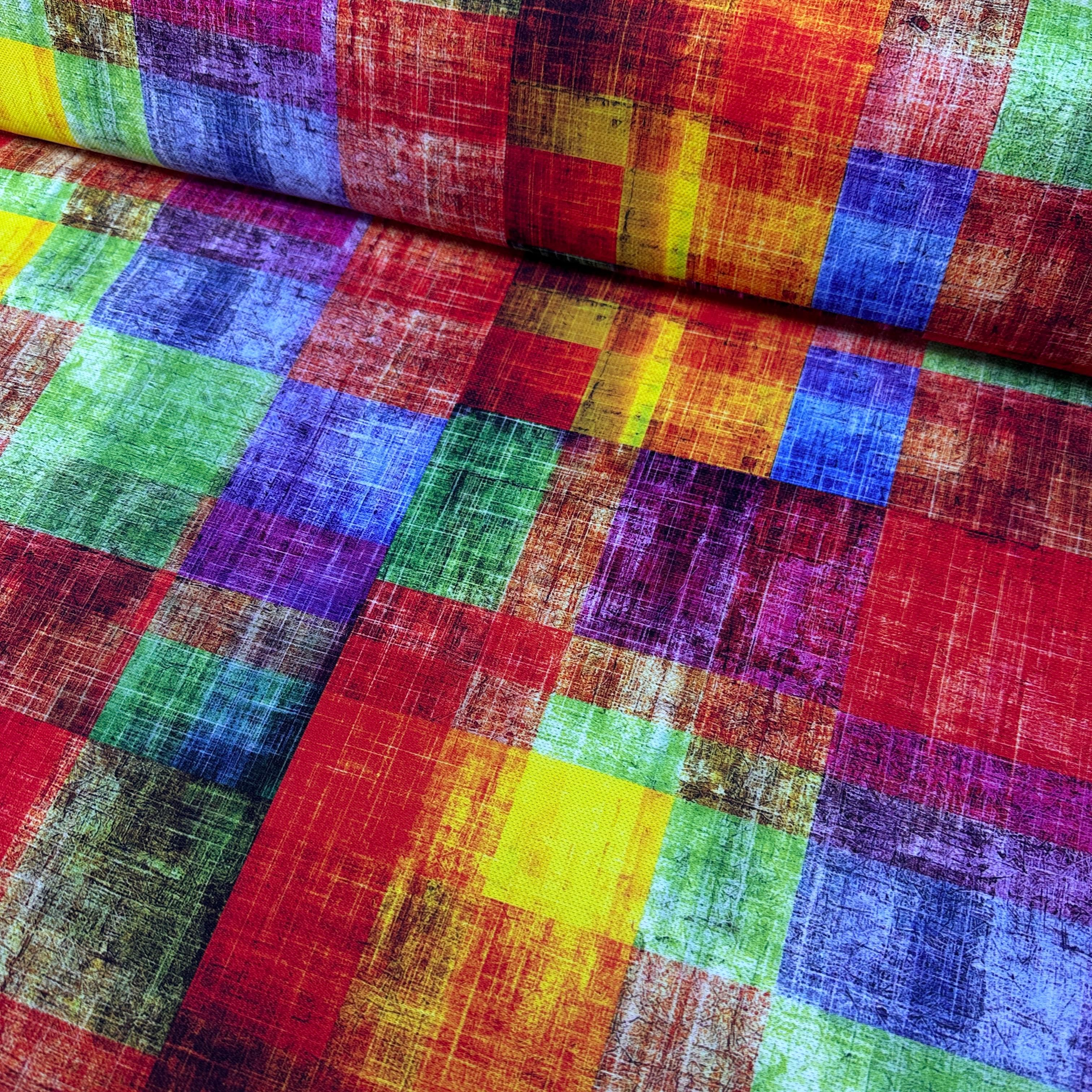 Colorful Squares Digital Printing Fabric