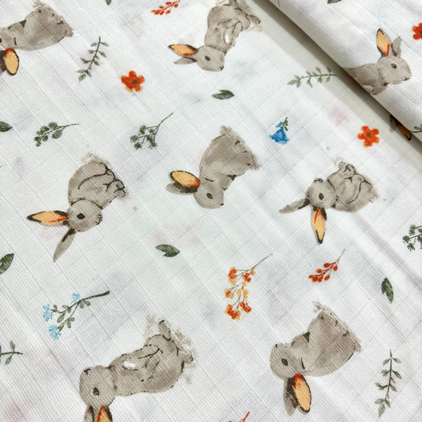 Flower Rabballs Muslin Cloth Fabric