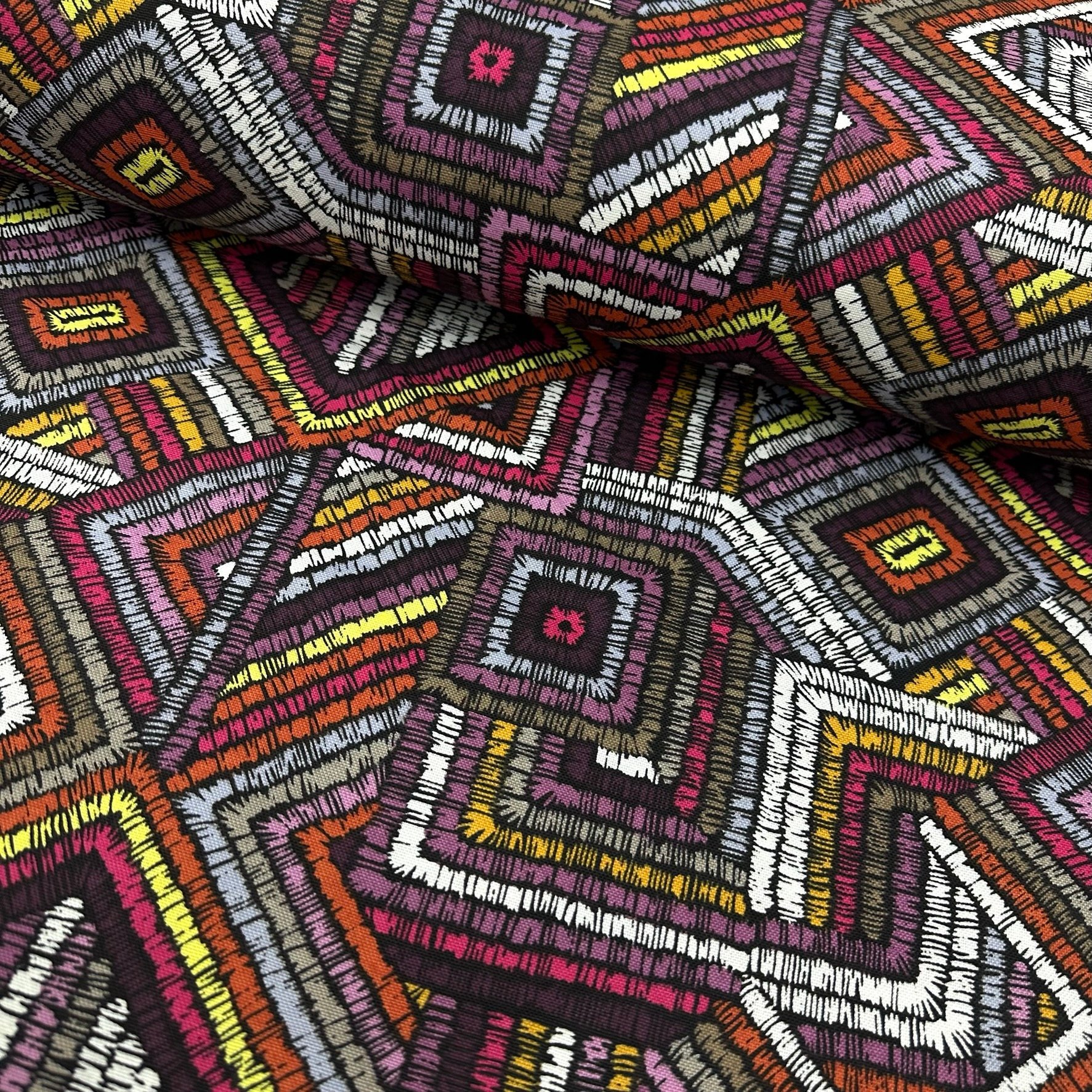 Knitting Squares Panama Linen Fabric