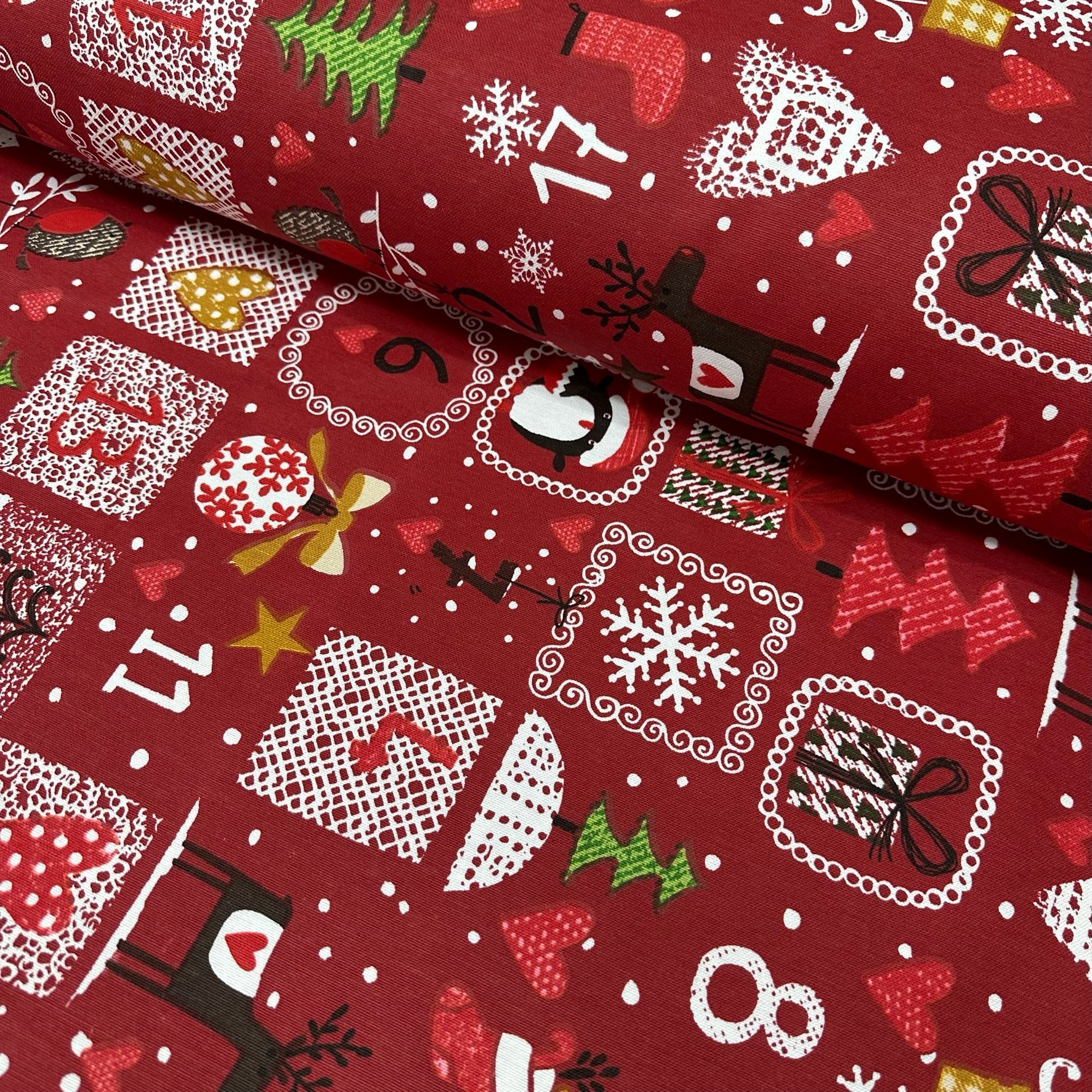 Christmas Party Panama Linen Fabric