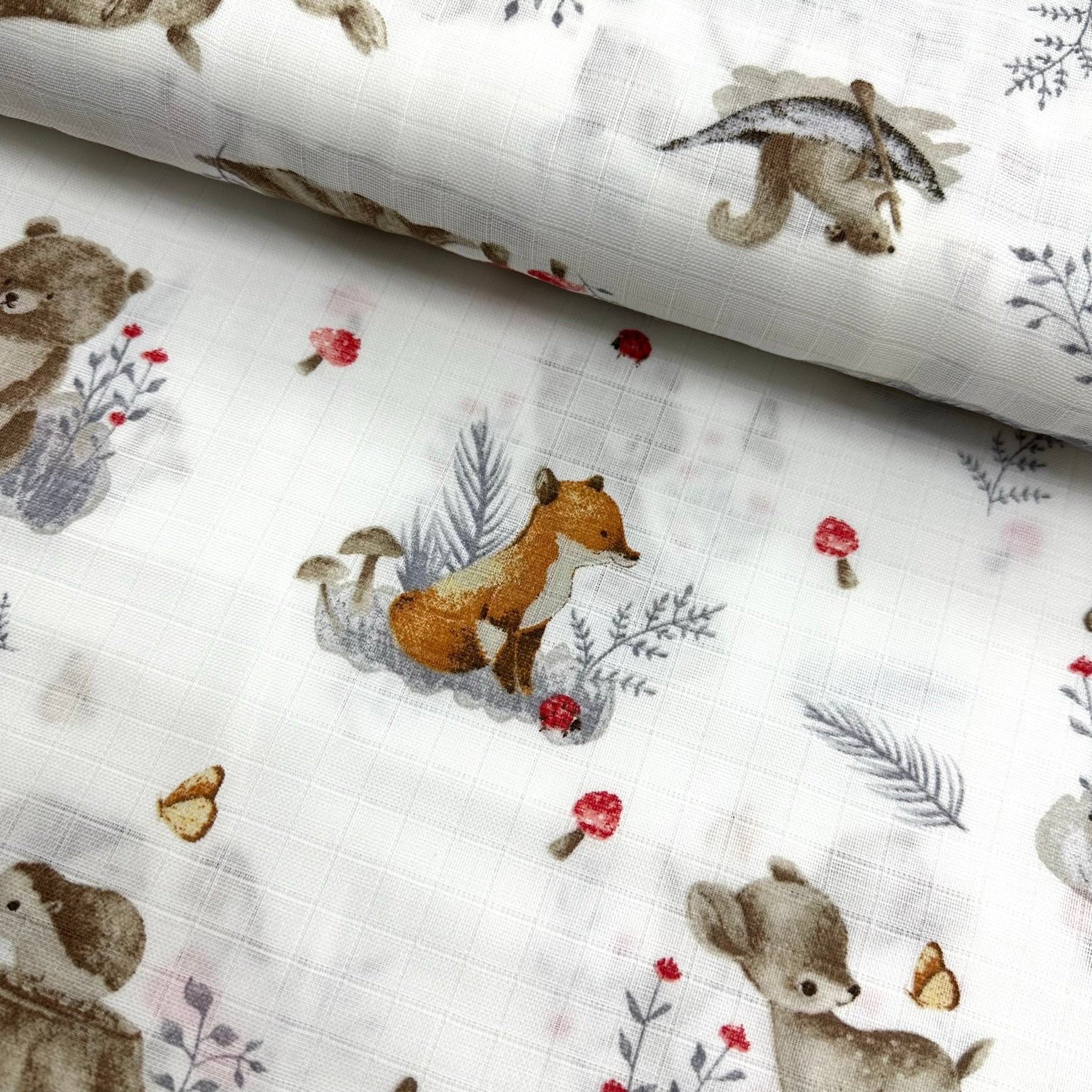 Winter Forest Muslin Cloth Fabric