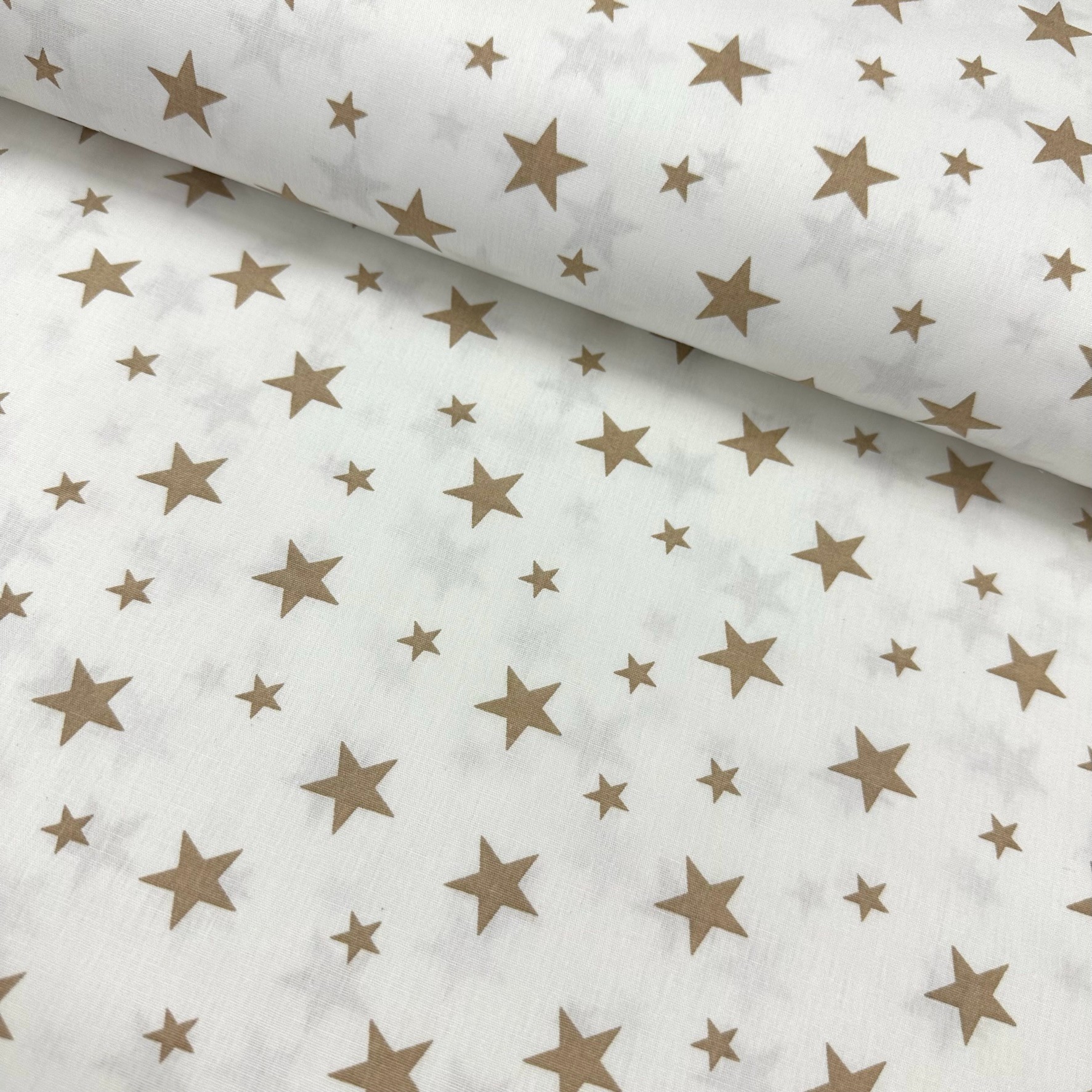White Floor Star Poplin Fabric