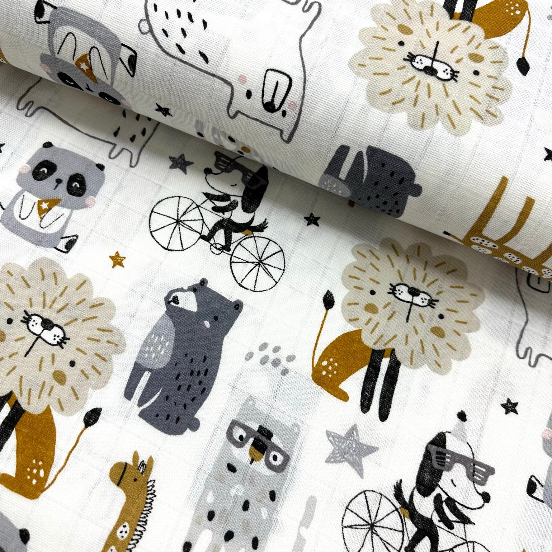 Seenled Lion Muslin Cloth Fabric