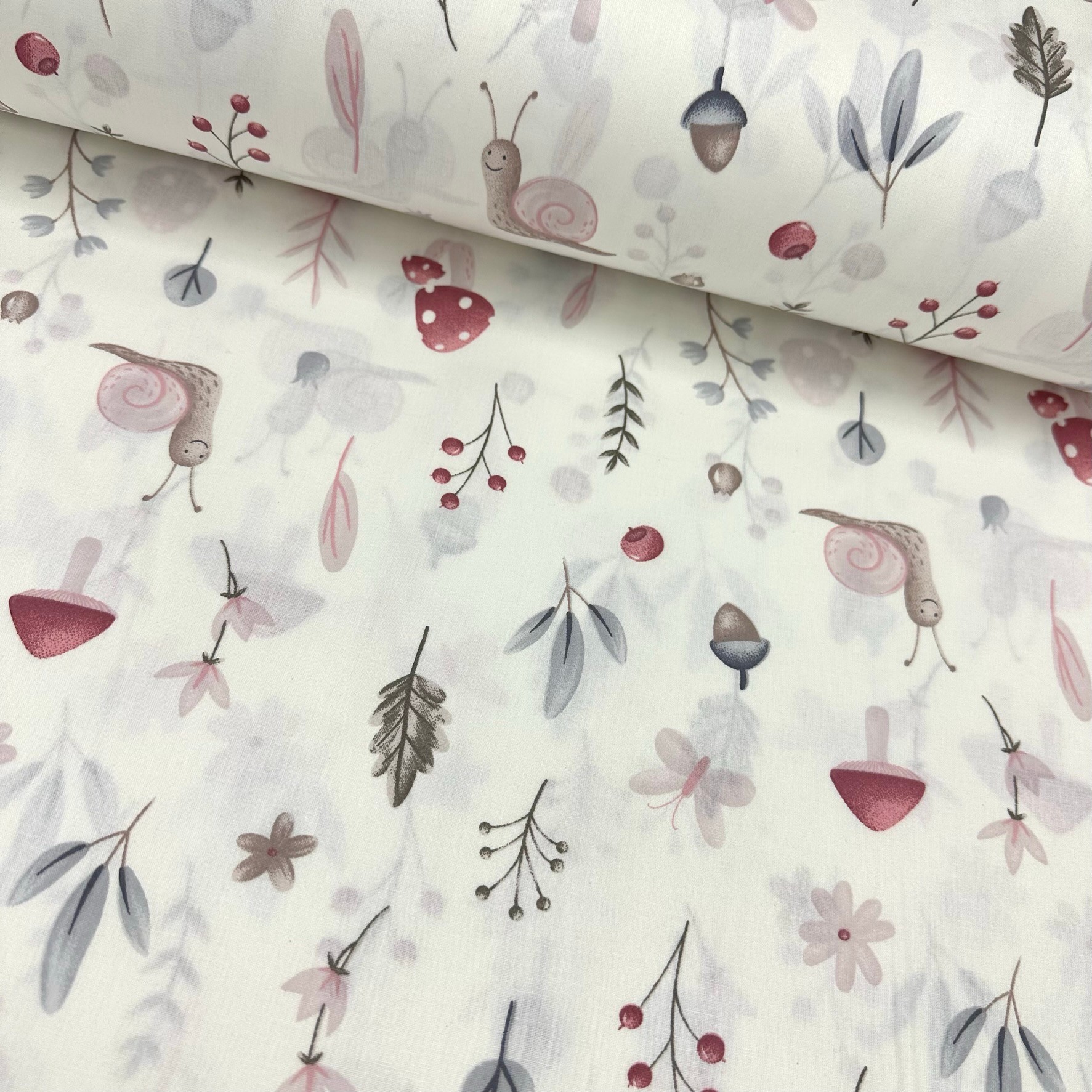 Mushroom Forest Poplin Fabric