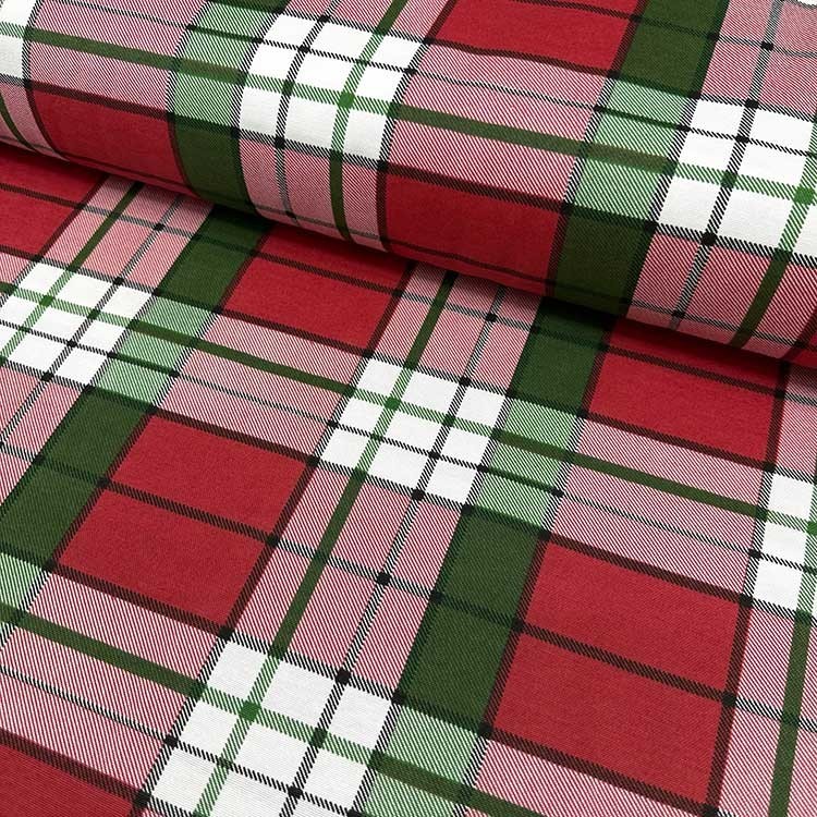 Christmas Stripes Panama Linen Fabric