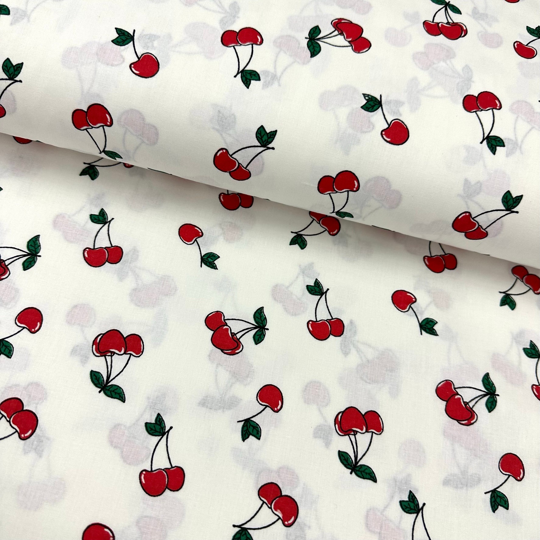 Cherries Poplin Fabric