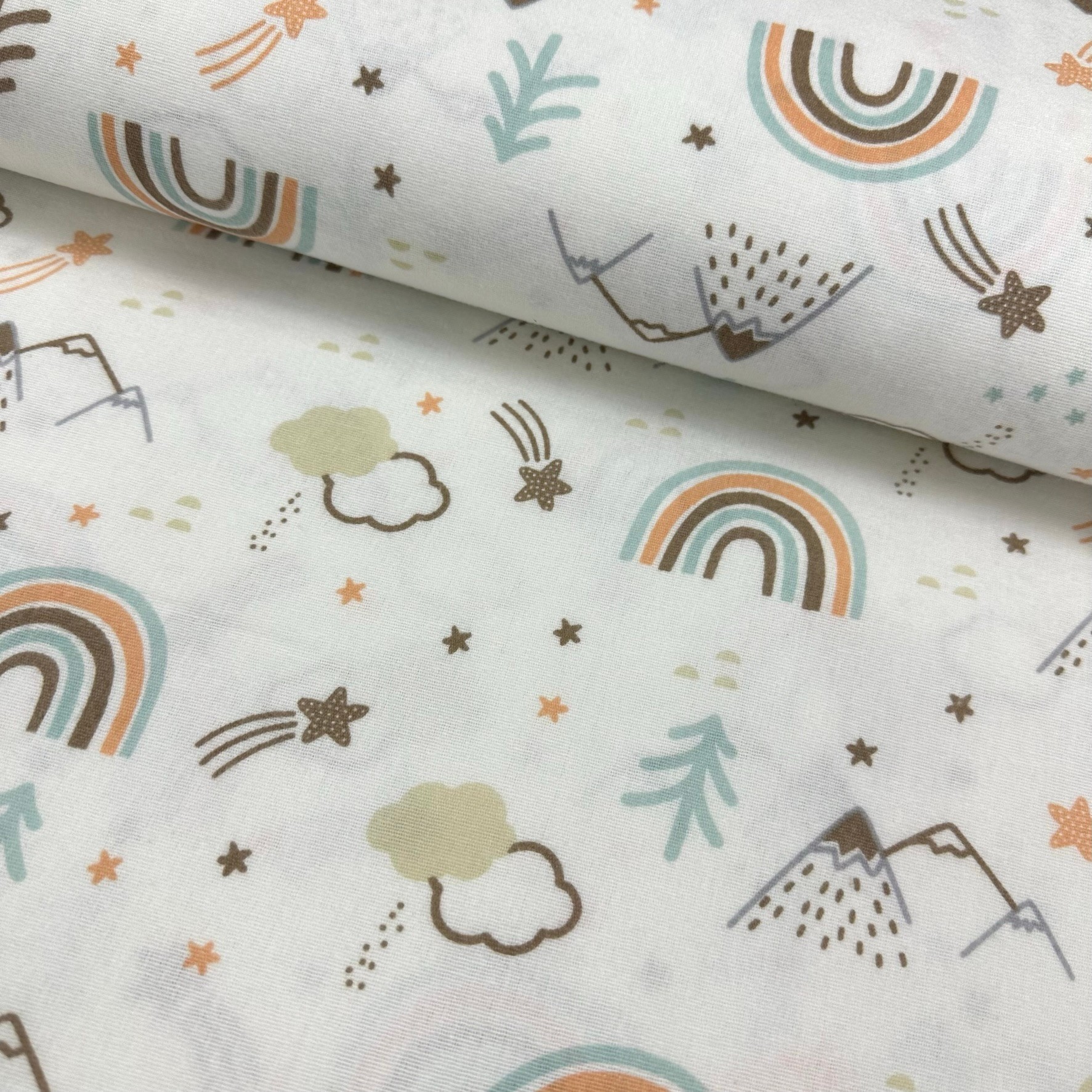 Rainbow Flannel Fabric