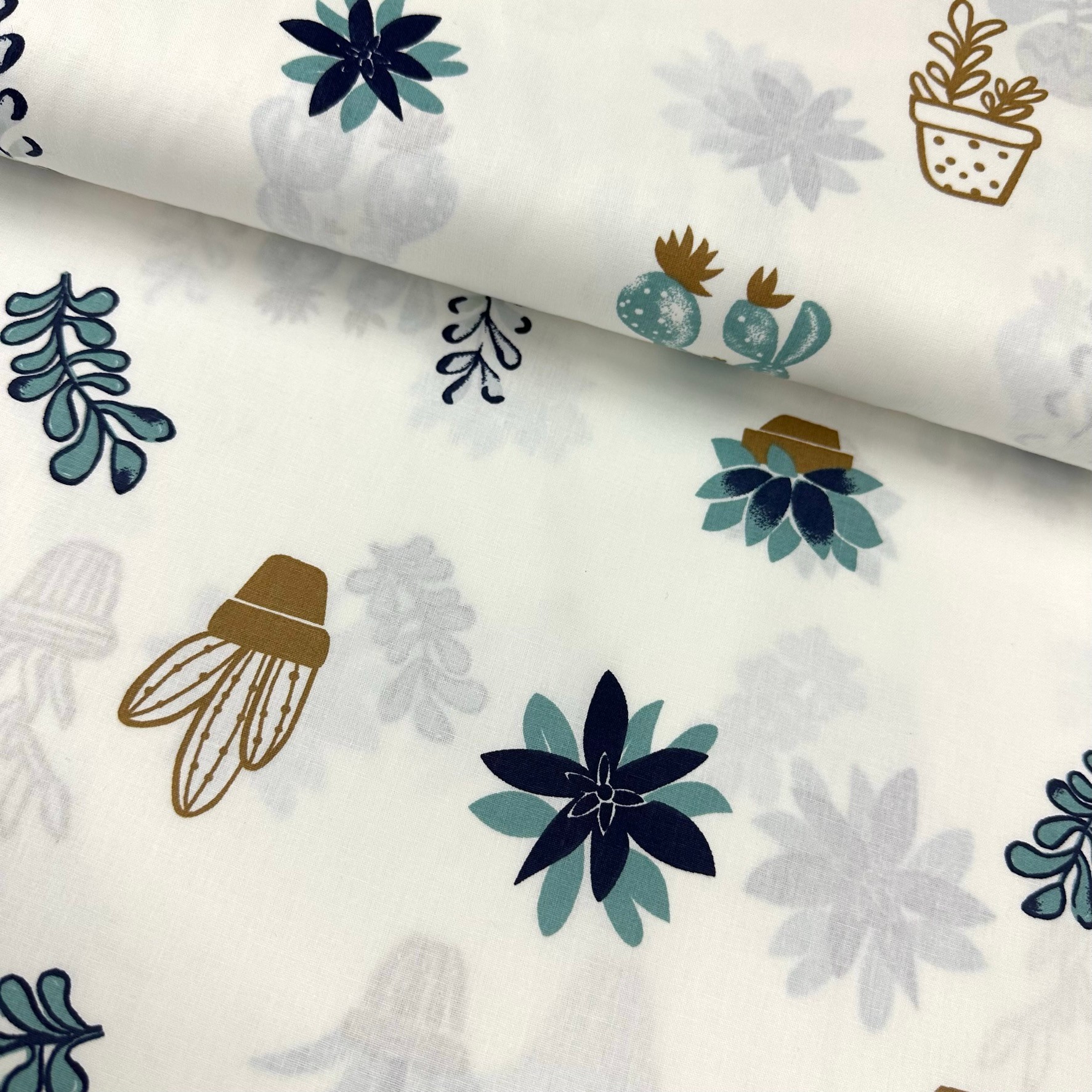 Small Cactuses Poplin Fabric