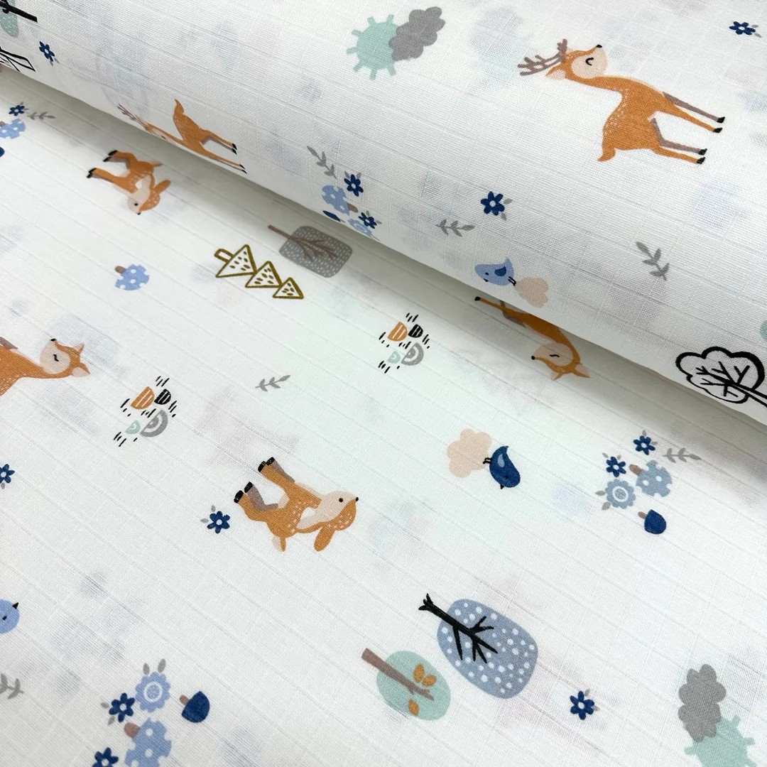 Sweet Deers Muslin Cloth Fabric
