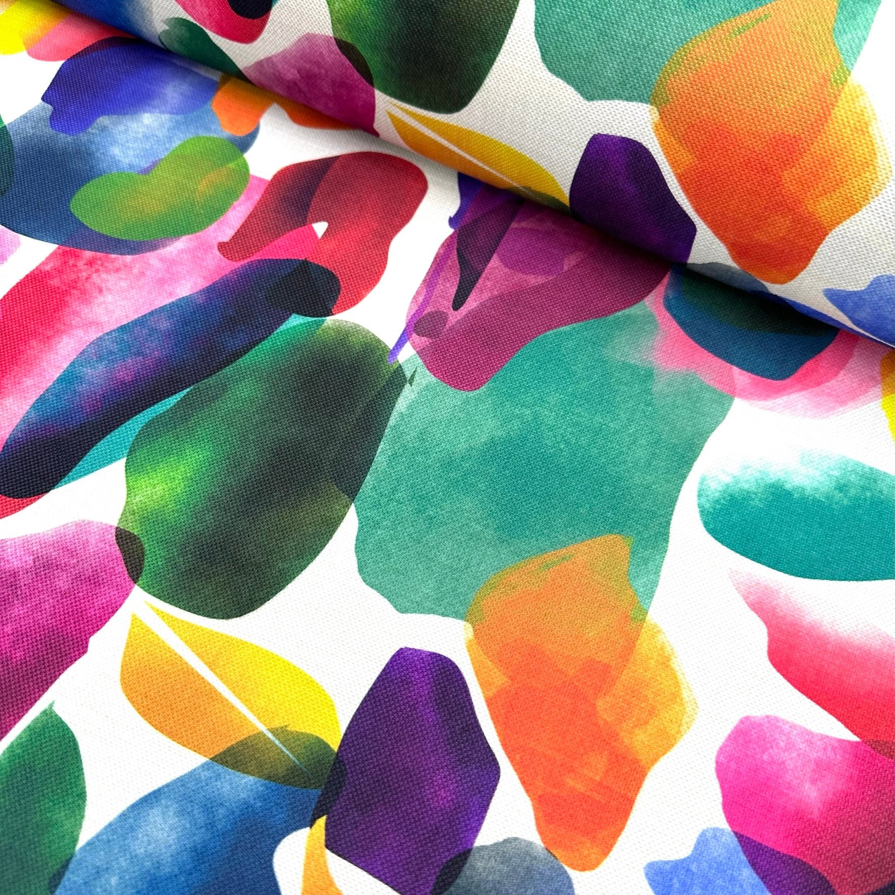 Rounded Colorful Shapes Digital Printing Fabric