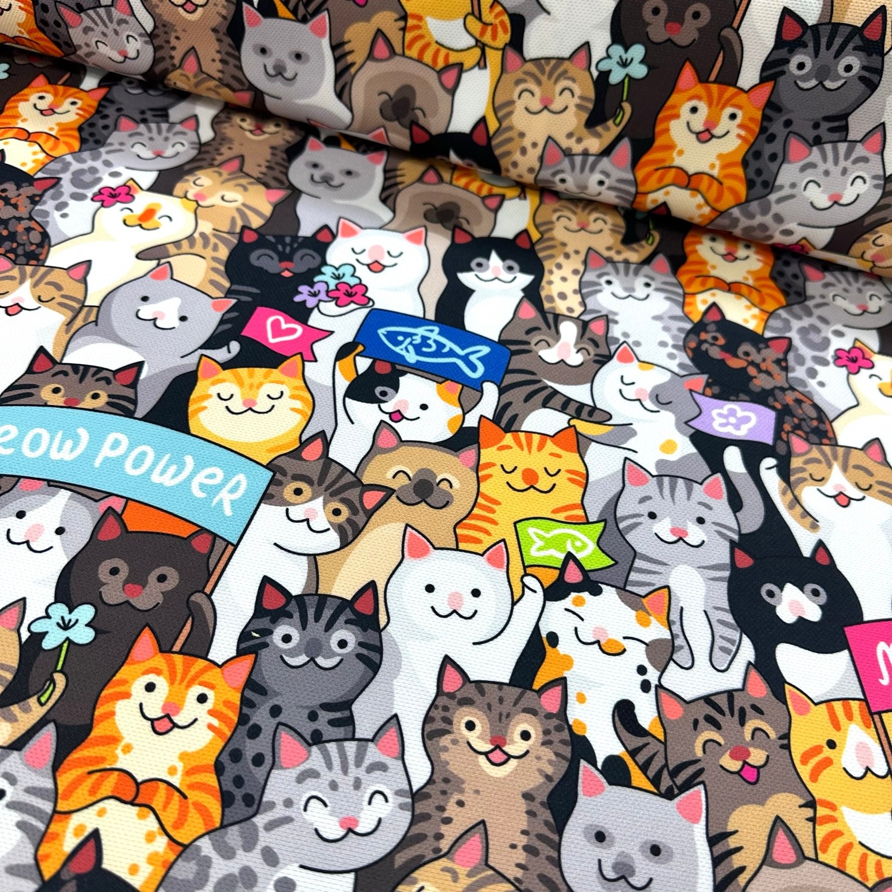 Cats Power Digital Printing Fabric