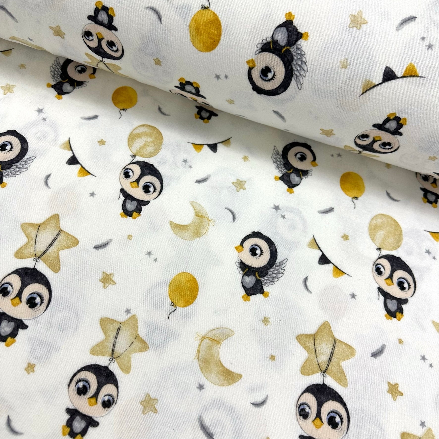 Baby Penguins Flannel Fabric