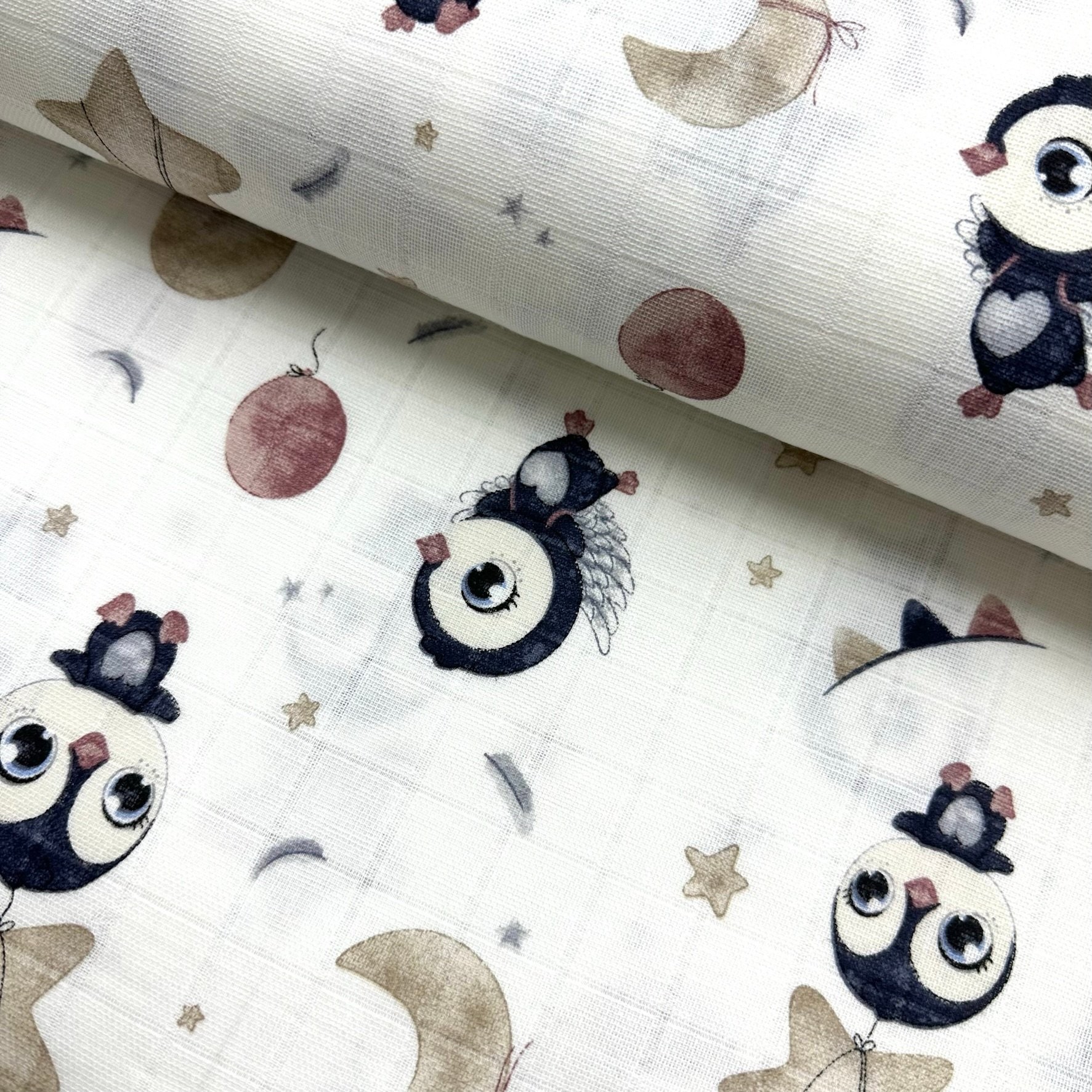 Night Bird Muslin Cloth Fabric