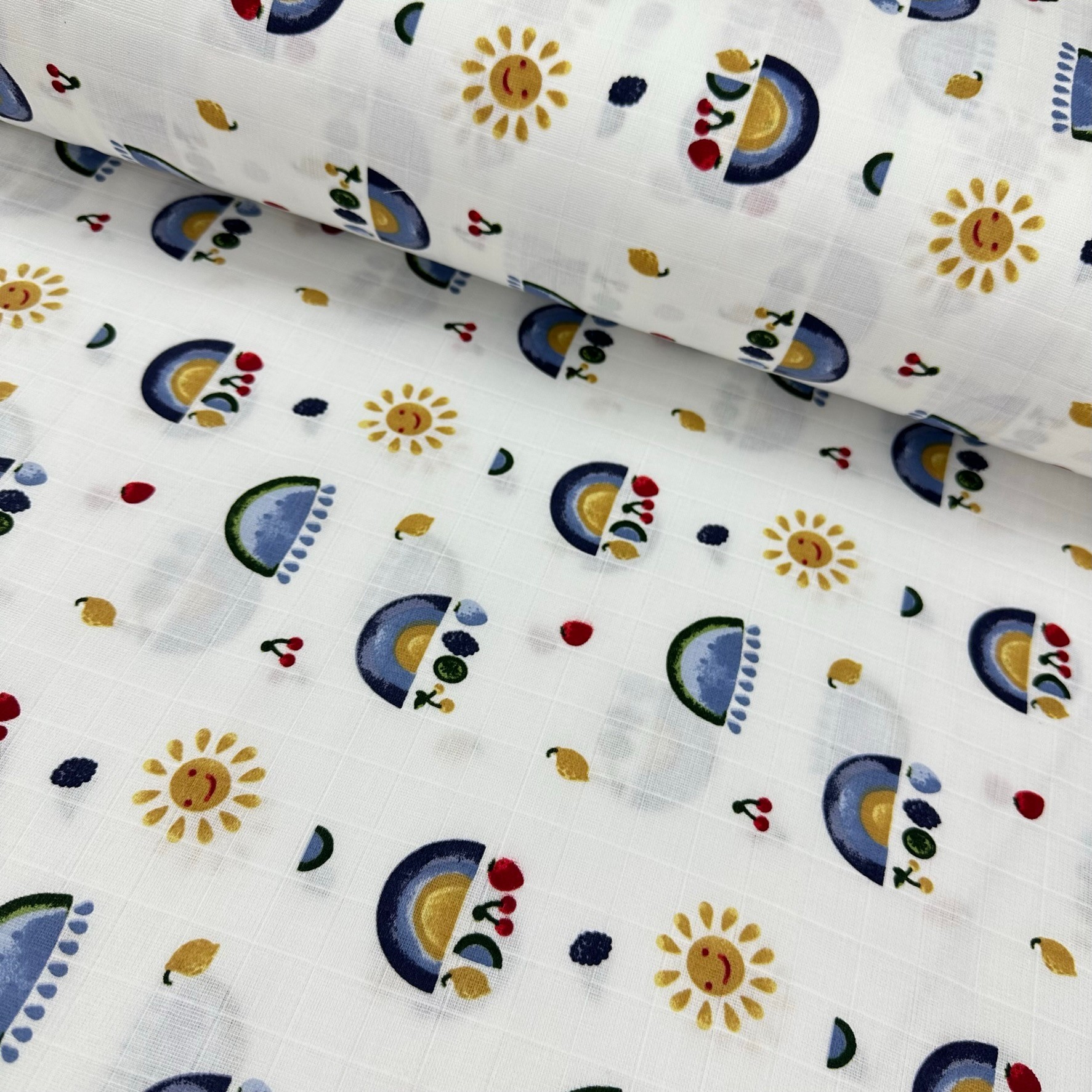 Fruit Sky Muslin Cloth Fabric