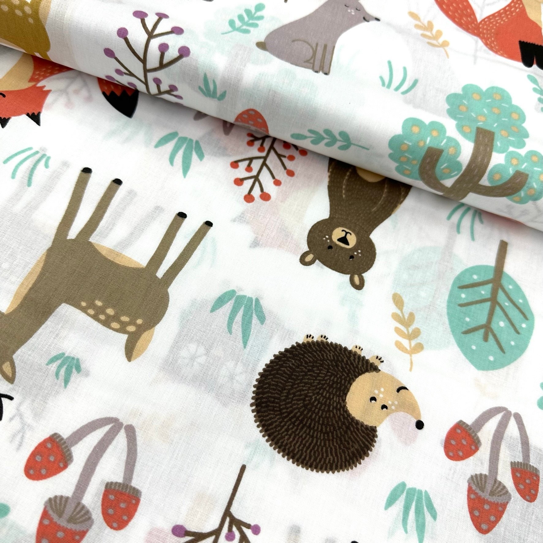 Chubby Hedgehog Poplin Fabric