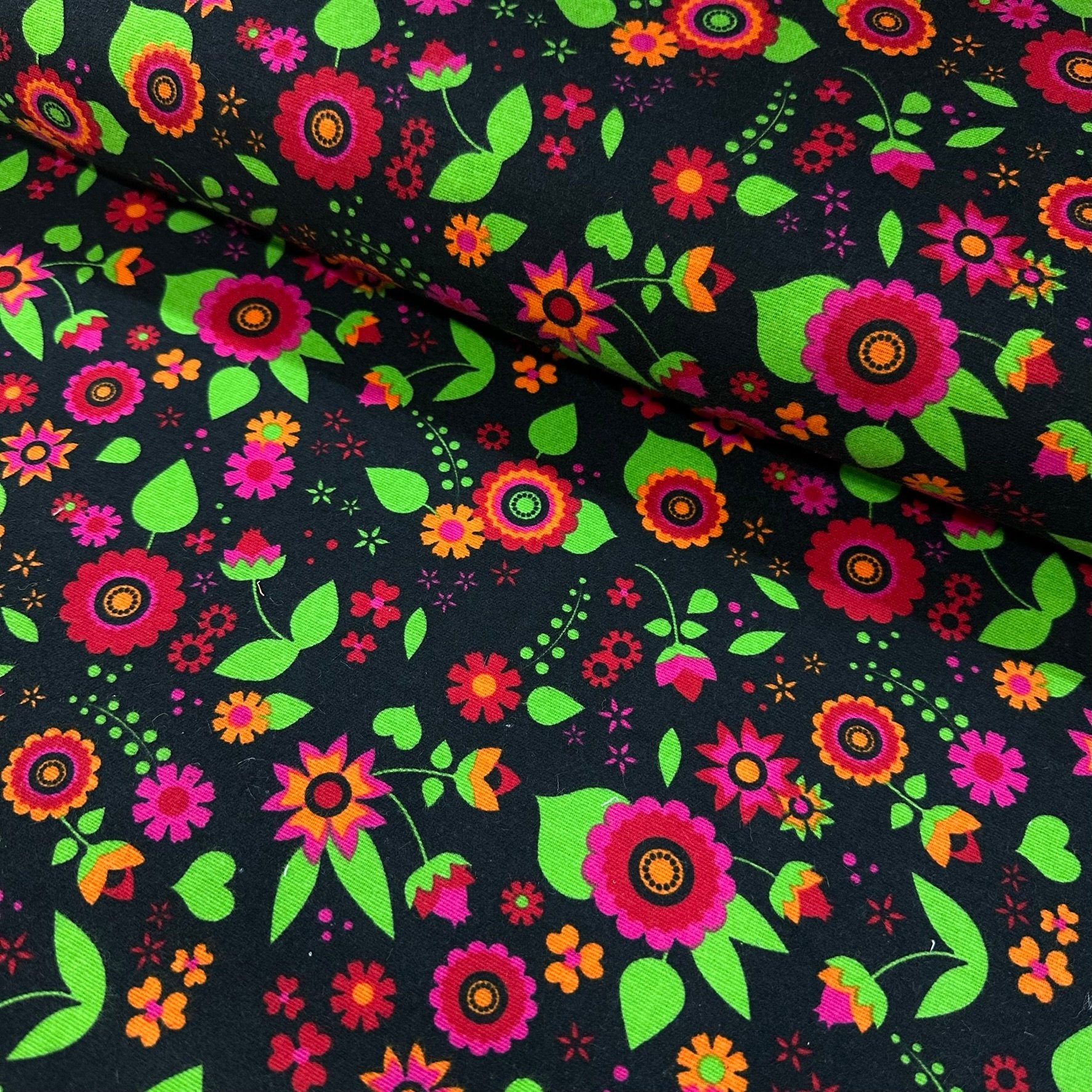 Flowers Garden Divitin Flannel Fabric