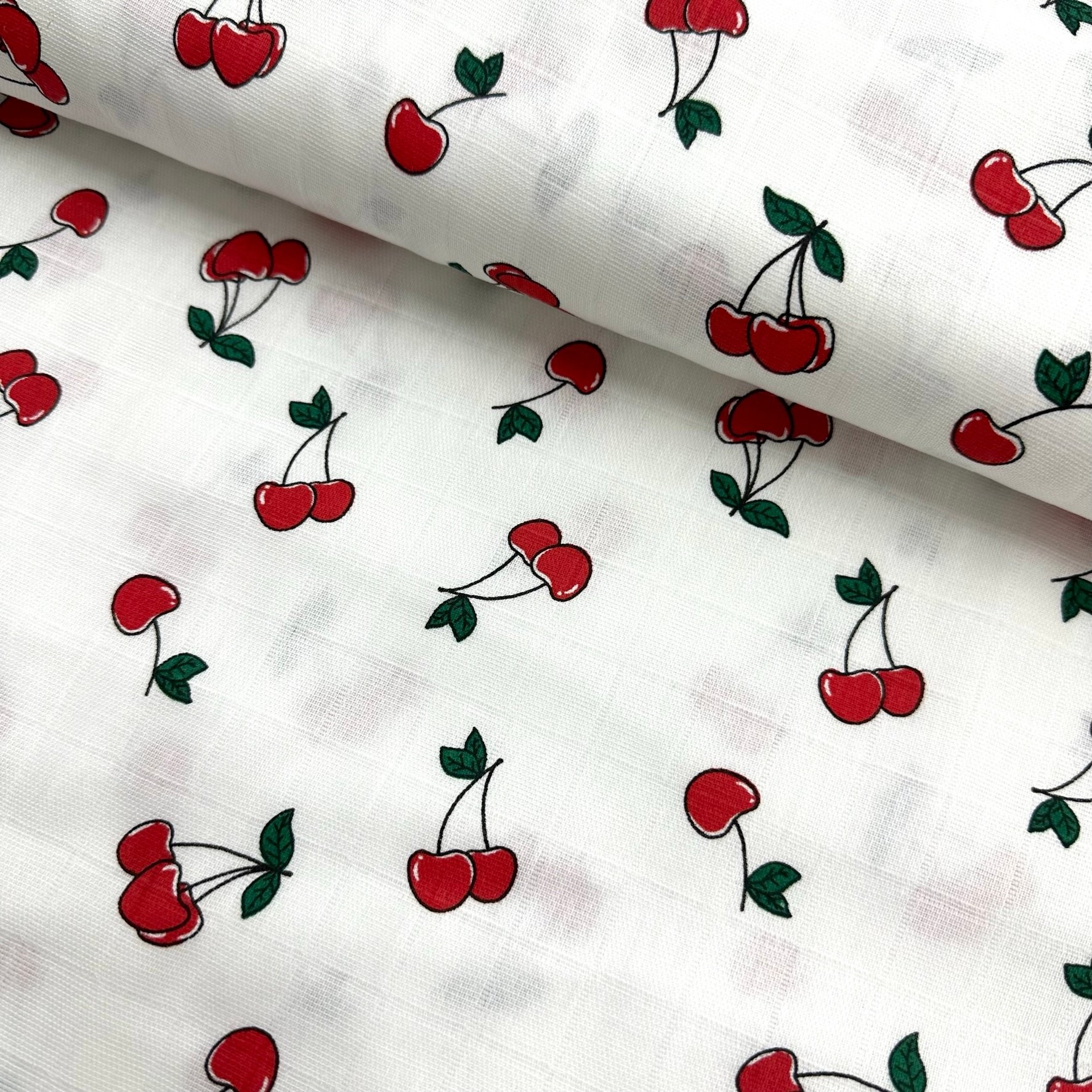 Cherry Muslin Cloth Fabric