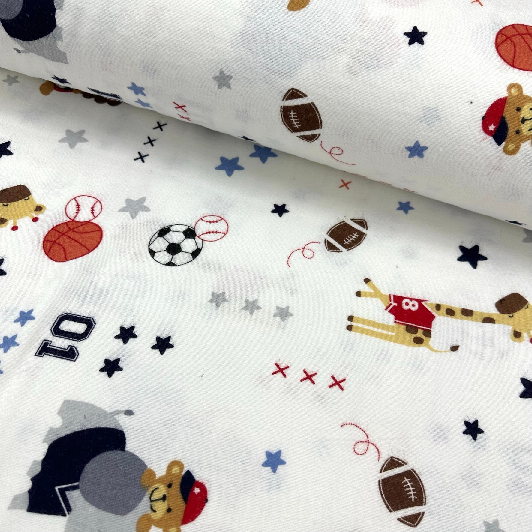 Animal Team Flannel Fabric