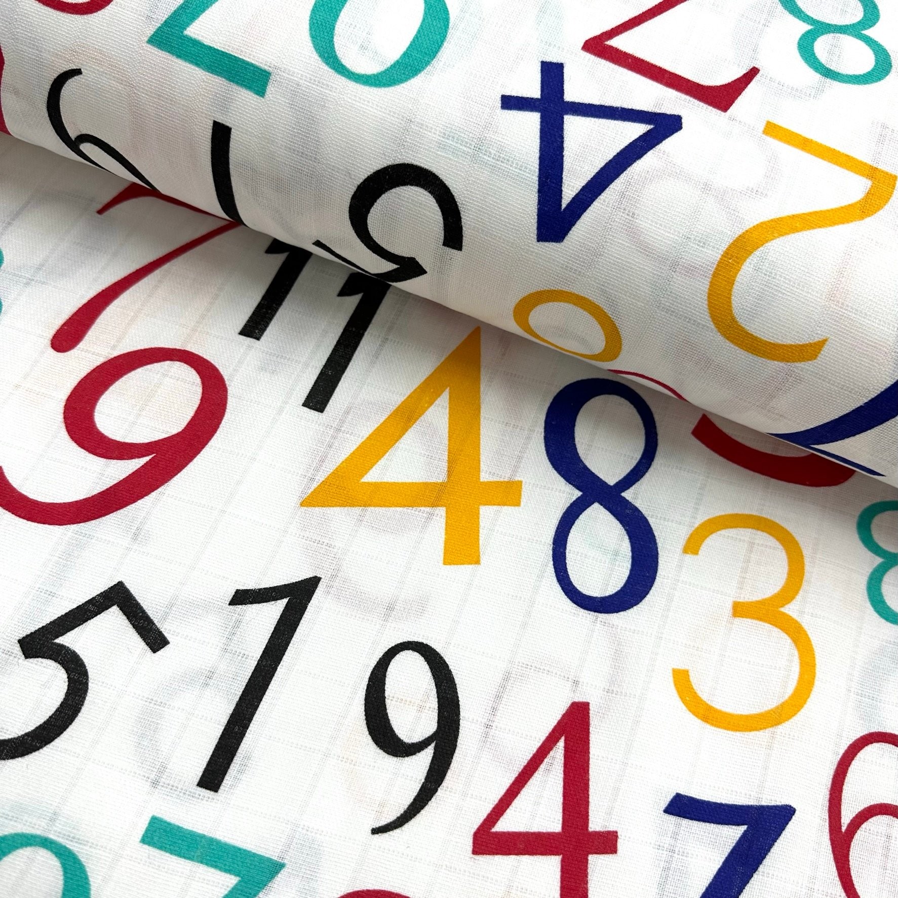 Color Numbers Muslin Cloth Fabric