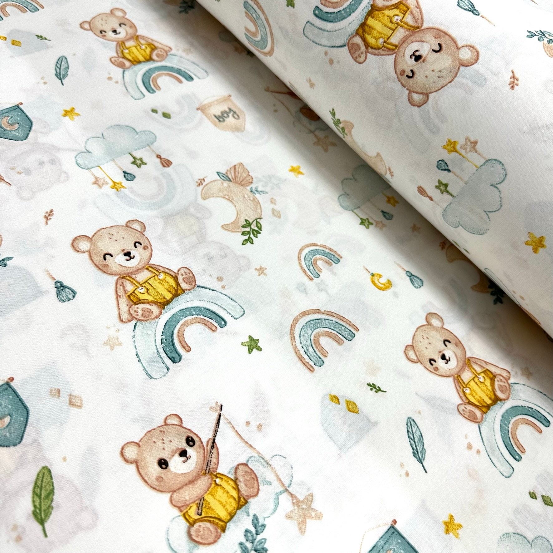 Star Hunter Bears Poplin Fabric