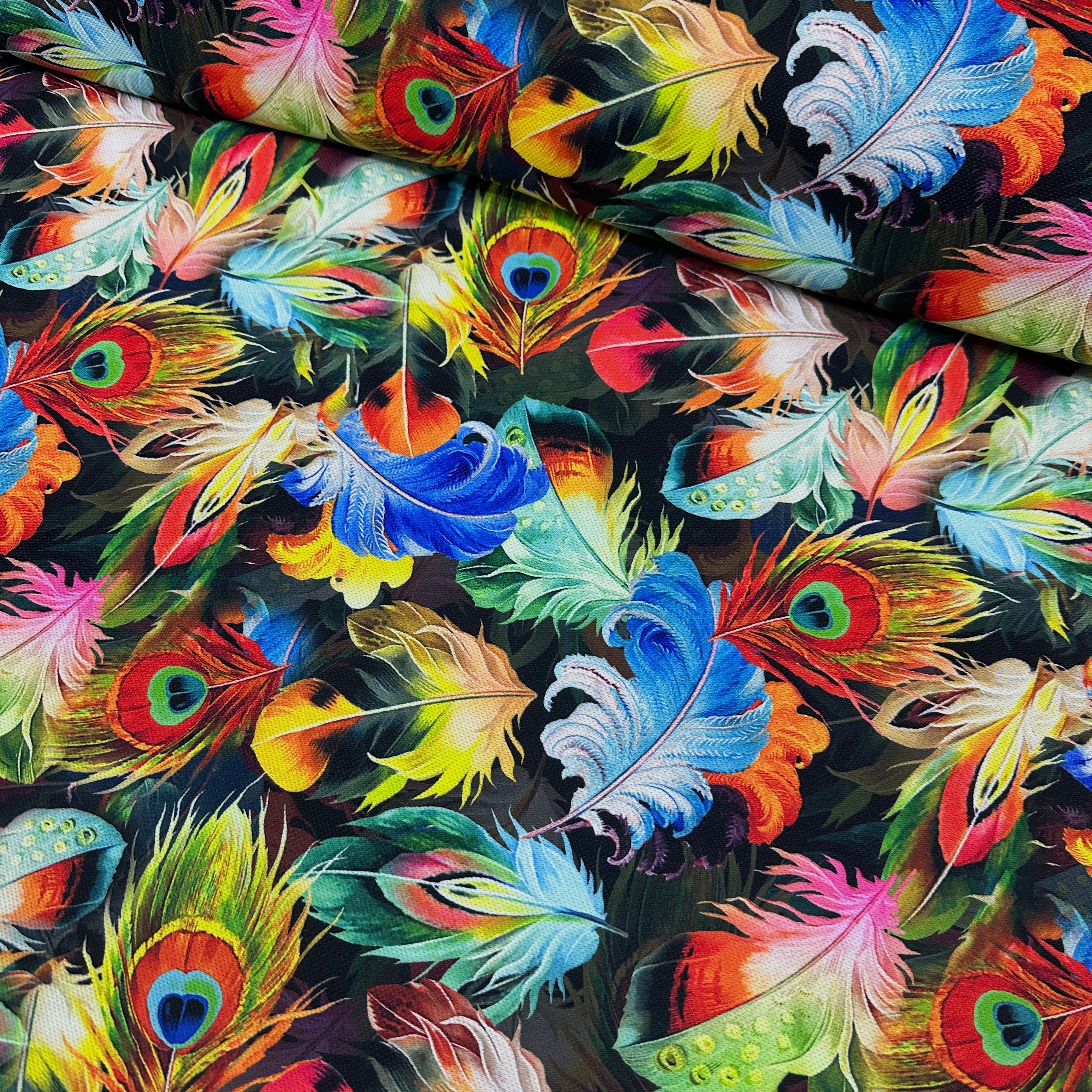 Colorful Feathers Digital Printing Fabric