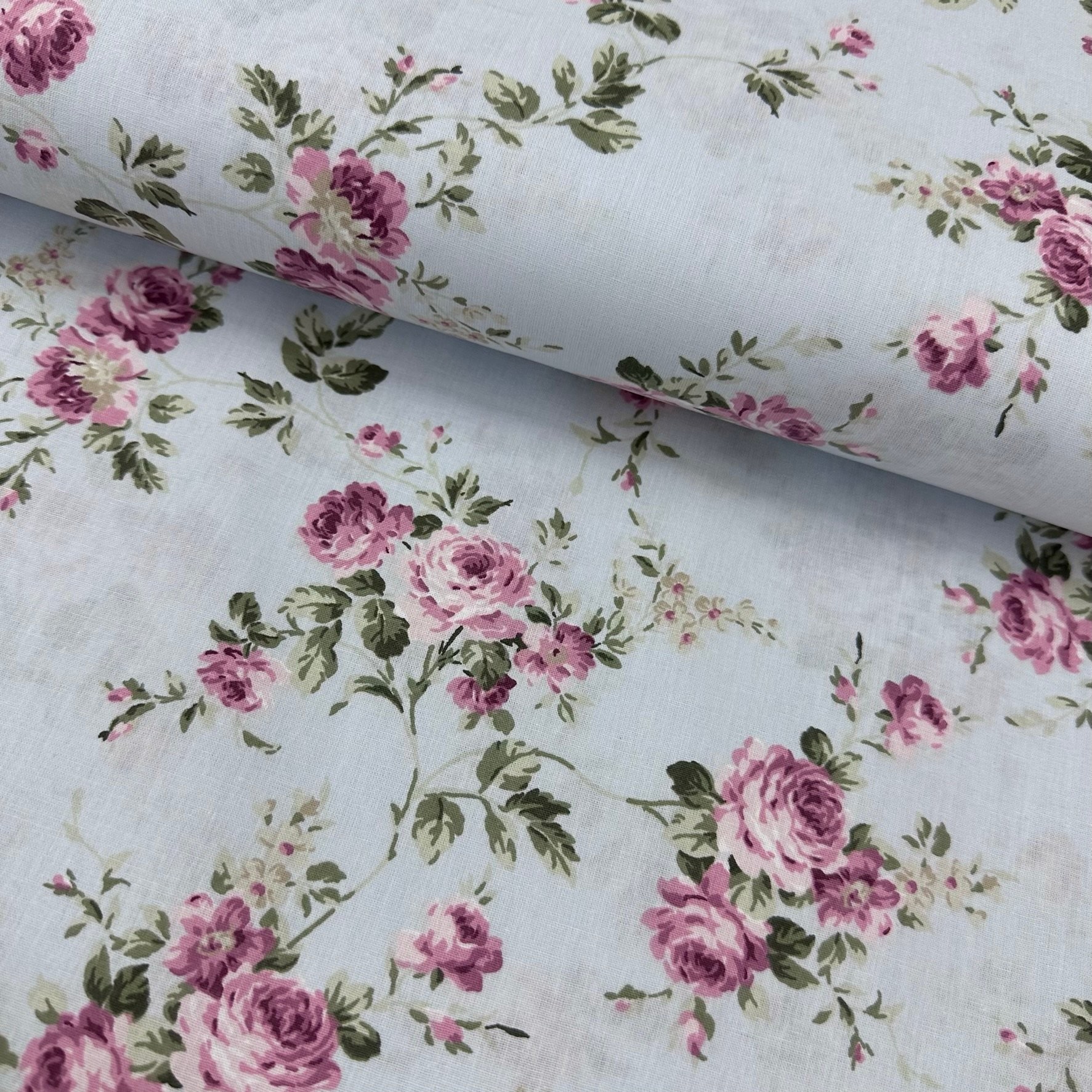 Peony Flower Poplin Fabric