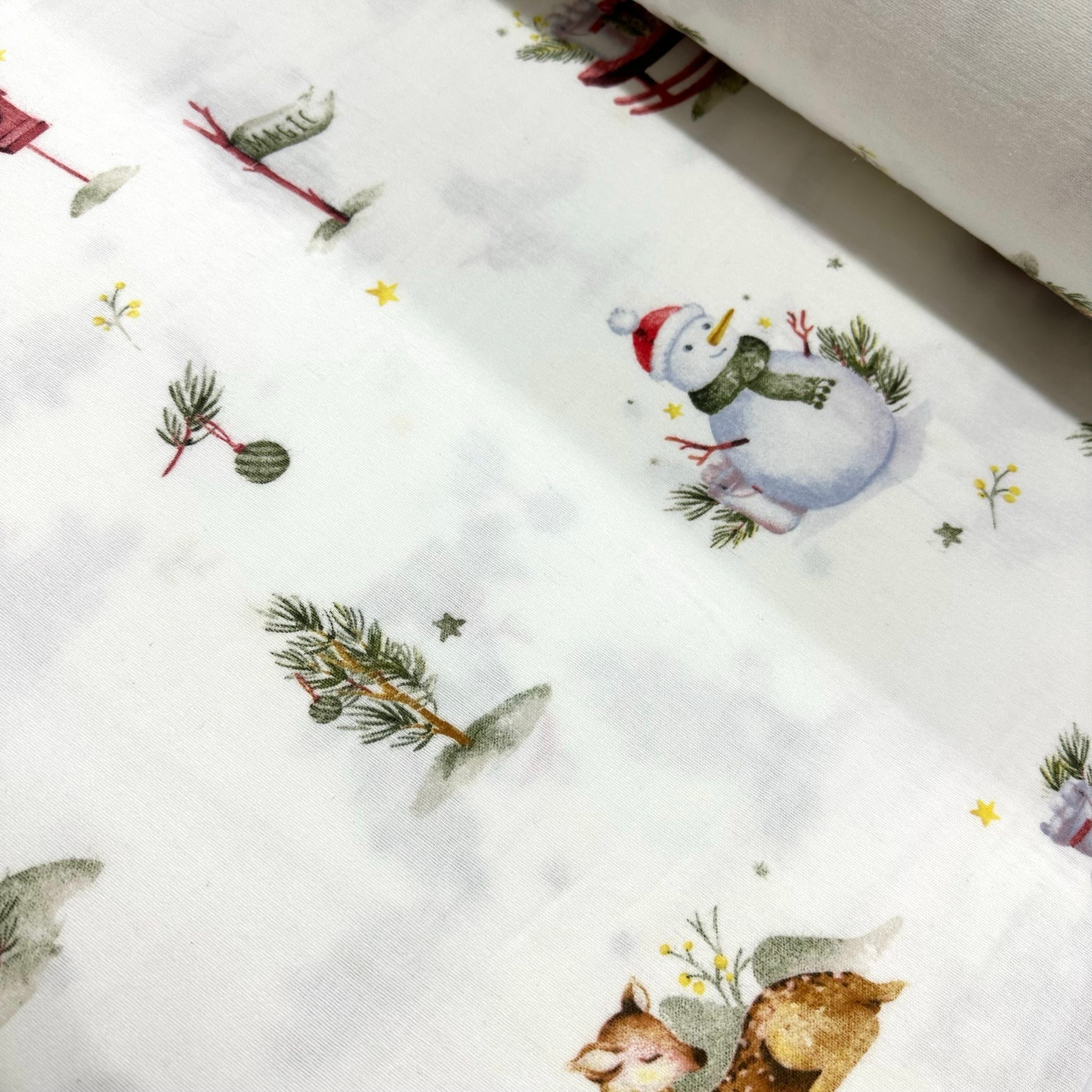 Snowman Flannel Fabric