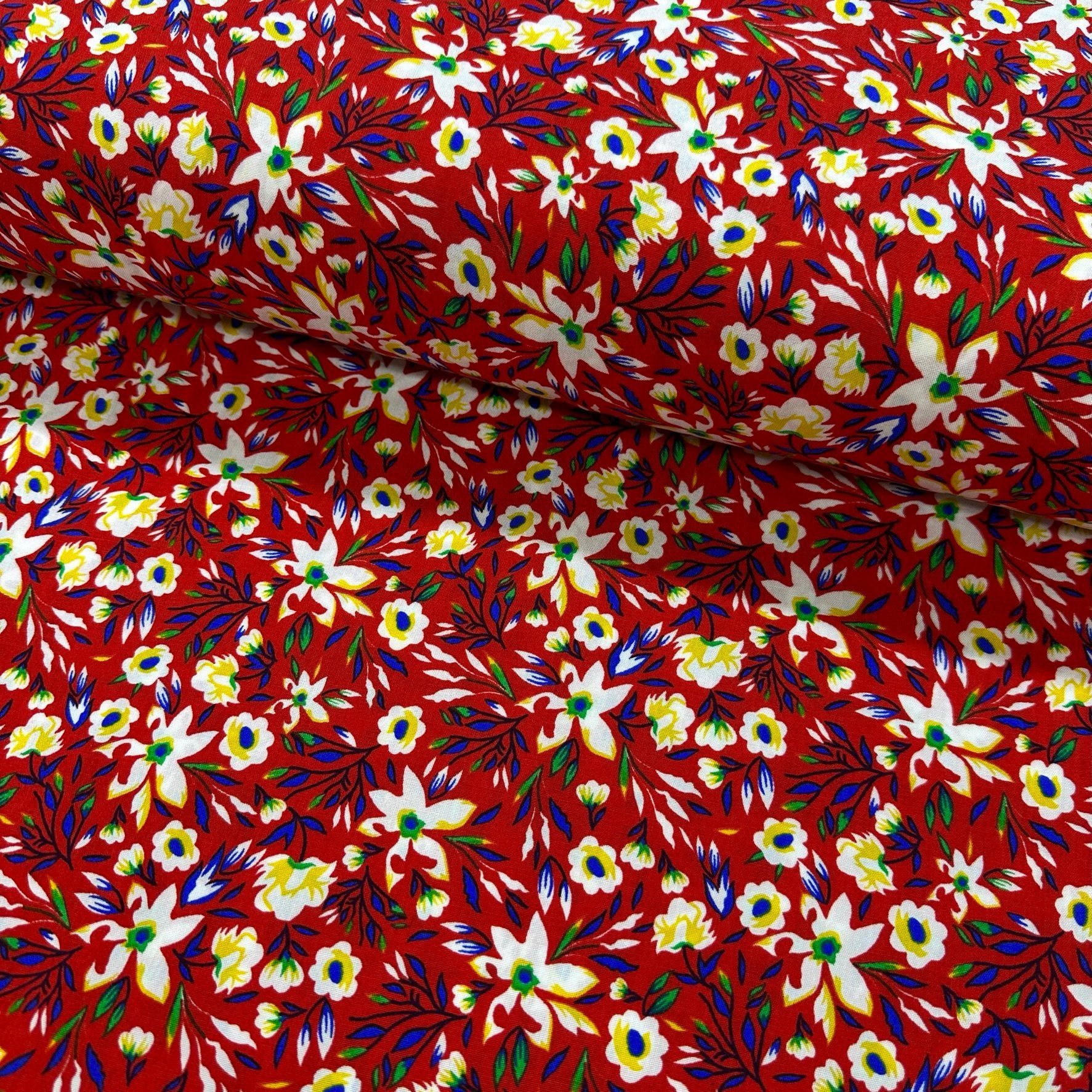 Shaped Leaves and Flowers Viscose Fabric