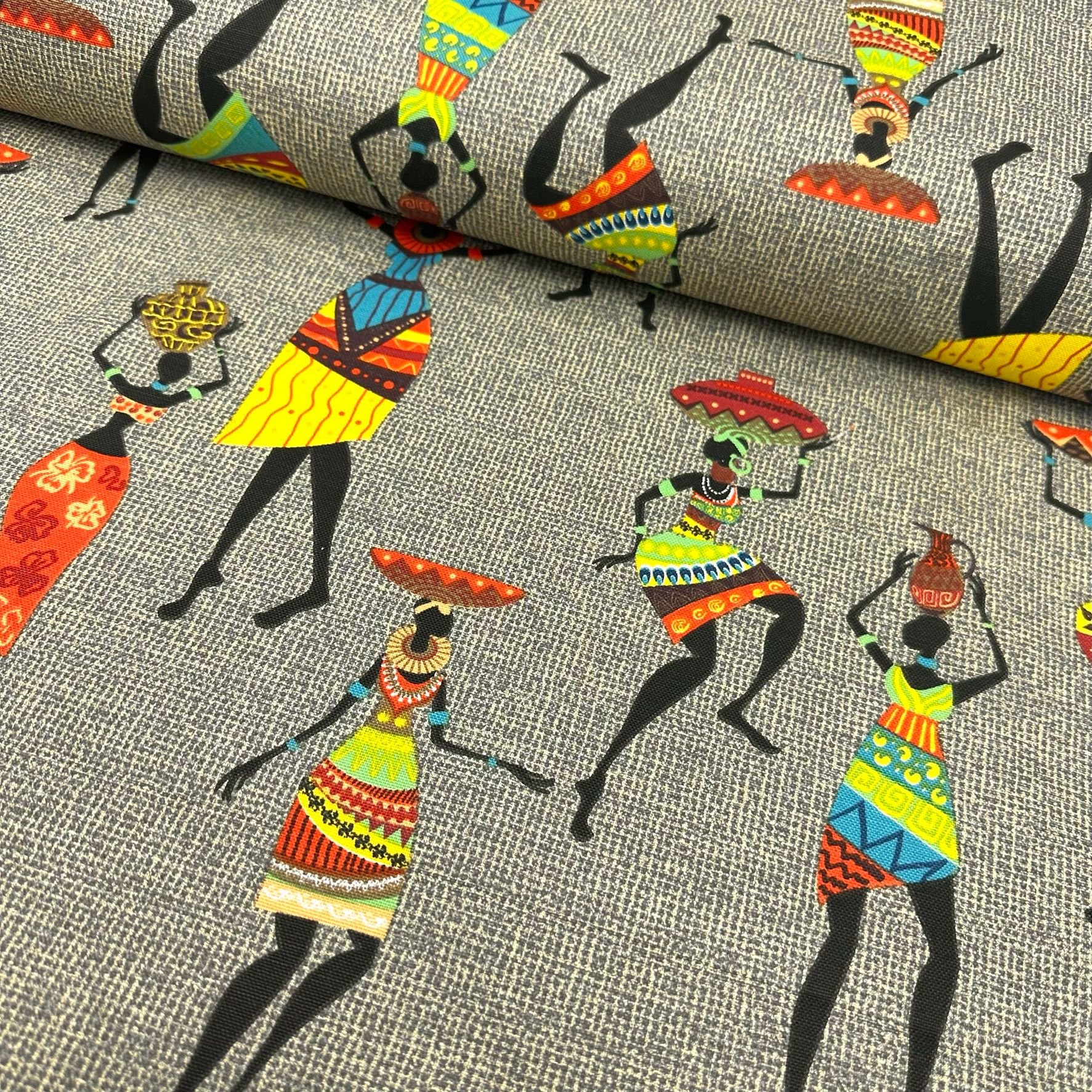African Girl Panama Linen Fabric