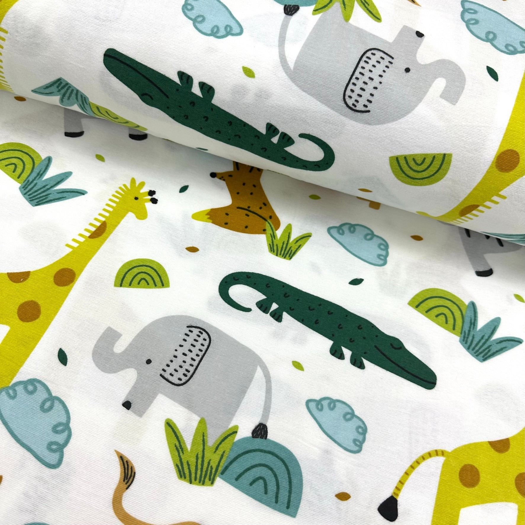 Colorful Animals Land Flannel Fabric