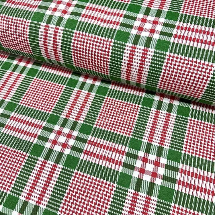Christmas Striped Plaids Panama Linen Fabric