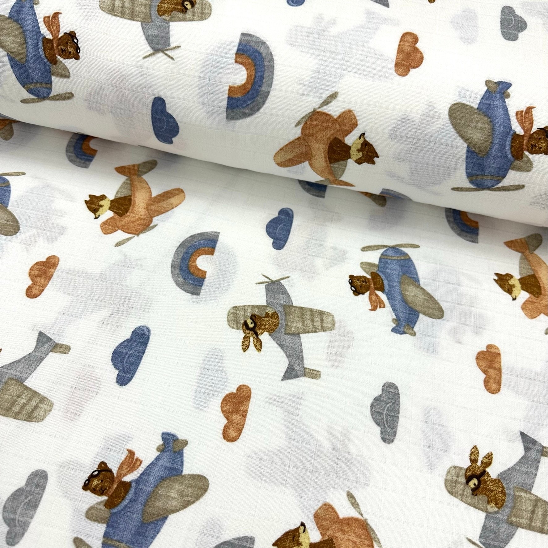 Pilot Animals Muslin Cloth Fabric