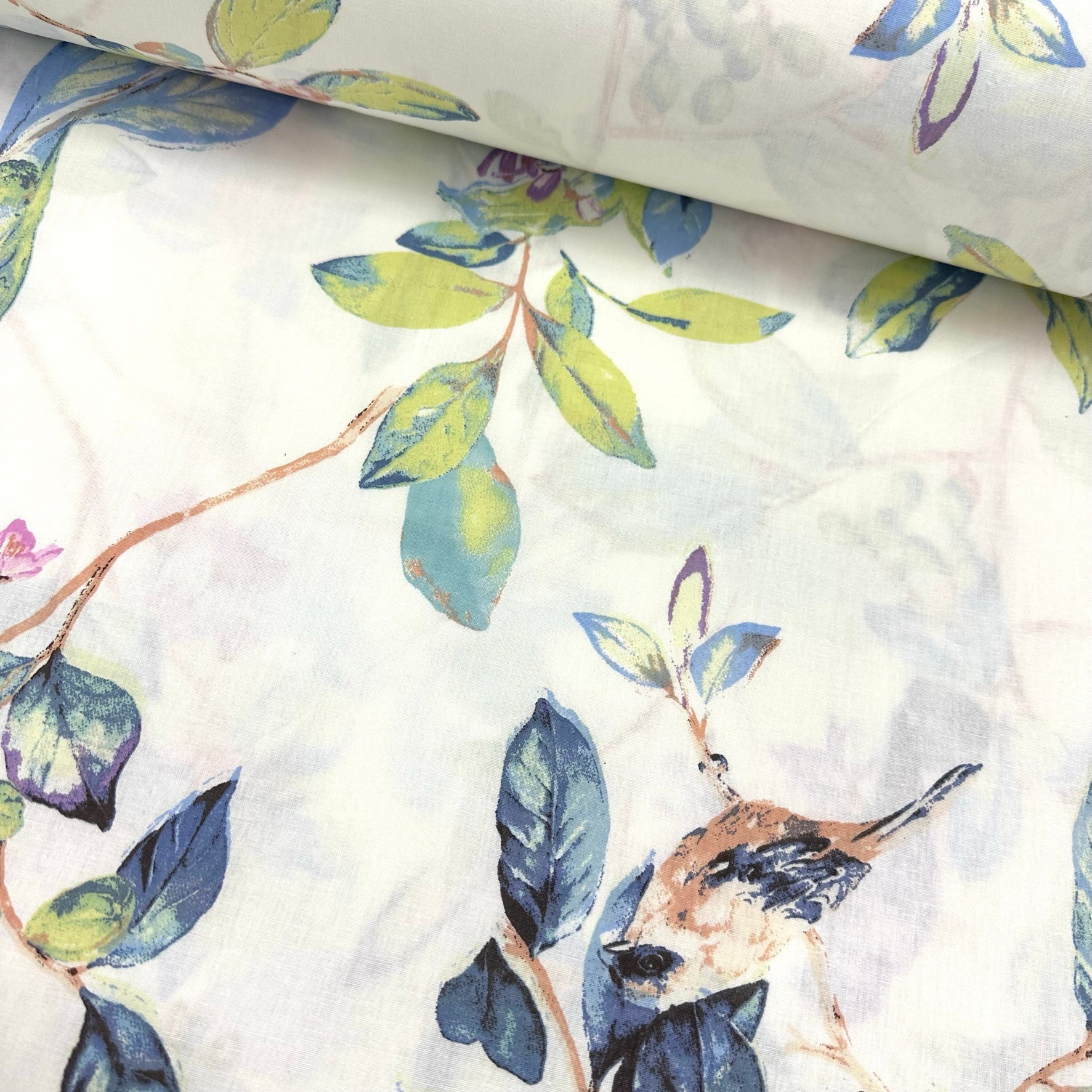 Birds Between Branches Poplin Fabric