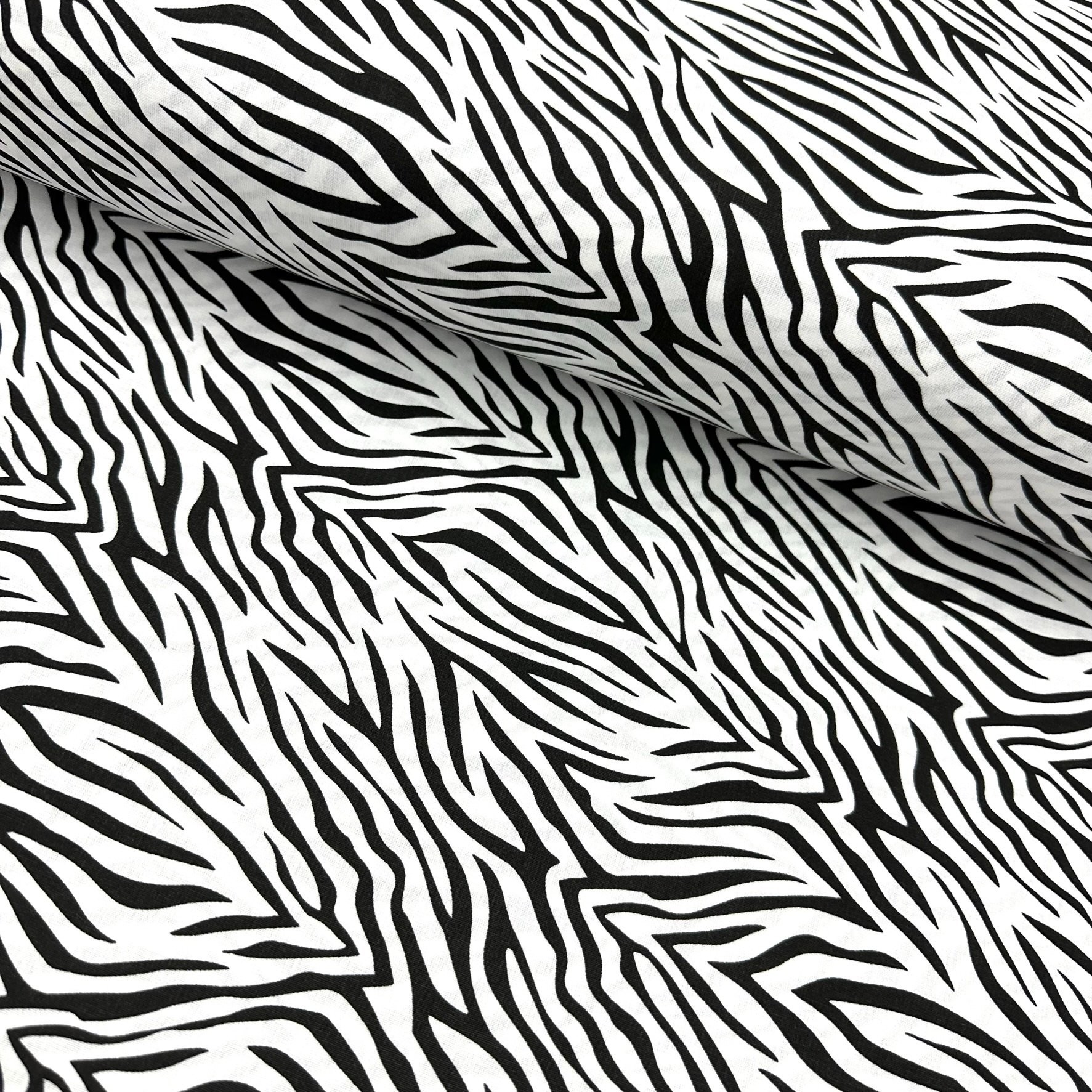 Zebra Leather Patterned Poplin Fabric
