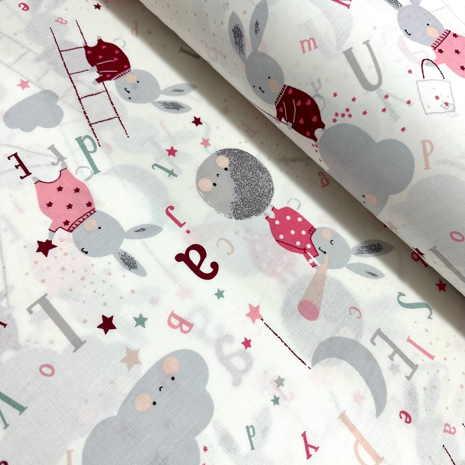 Astronomical Rabbits Poplin Fabric