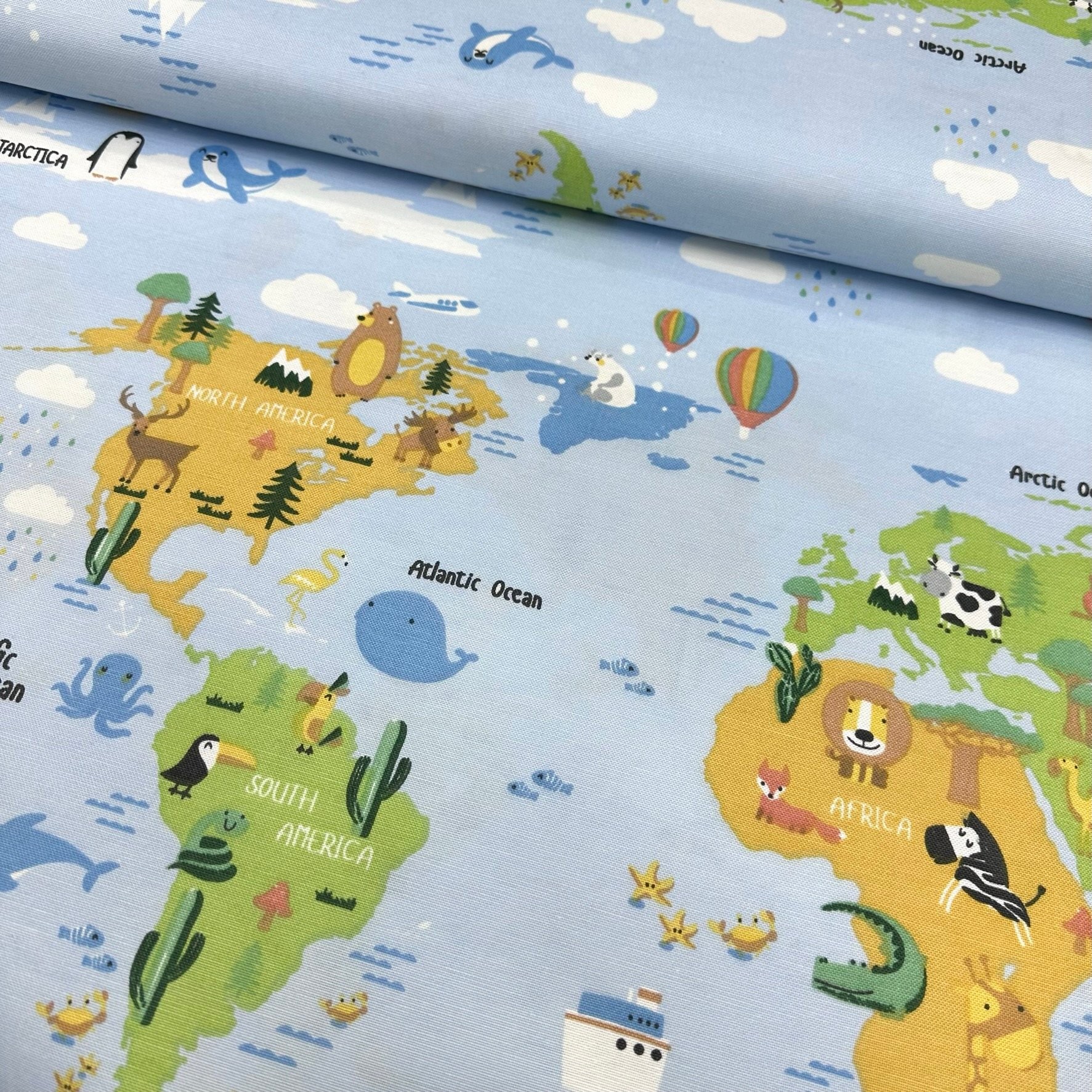 Zoo Map Panama Linen Fabric