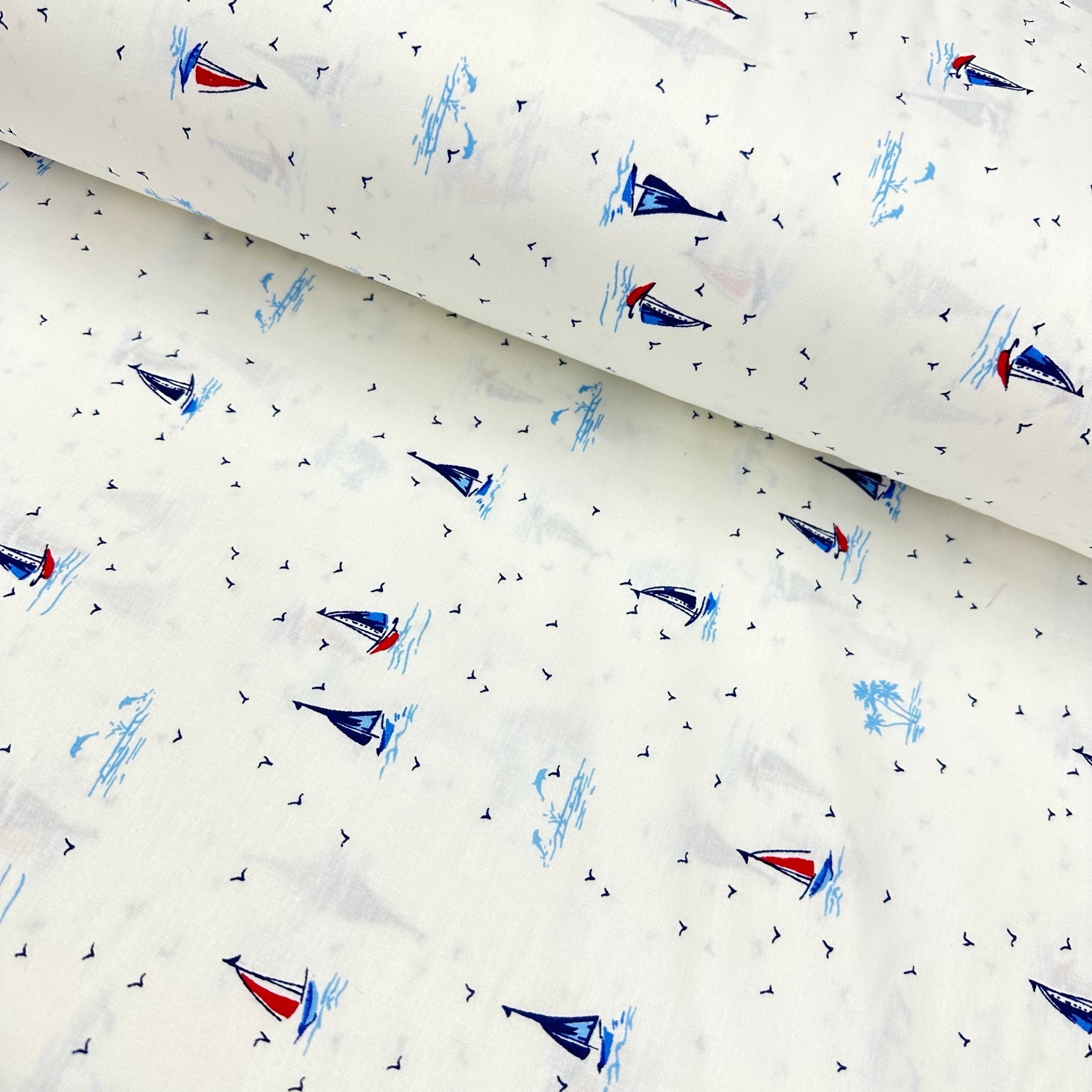 Ships On The Horizon Poplin Fabric