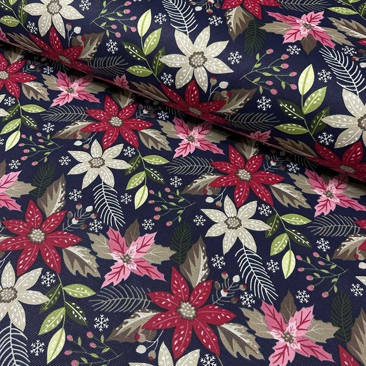 Various Leafs Panama Linen Fabric