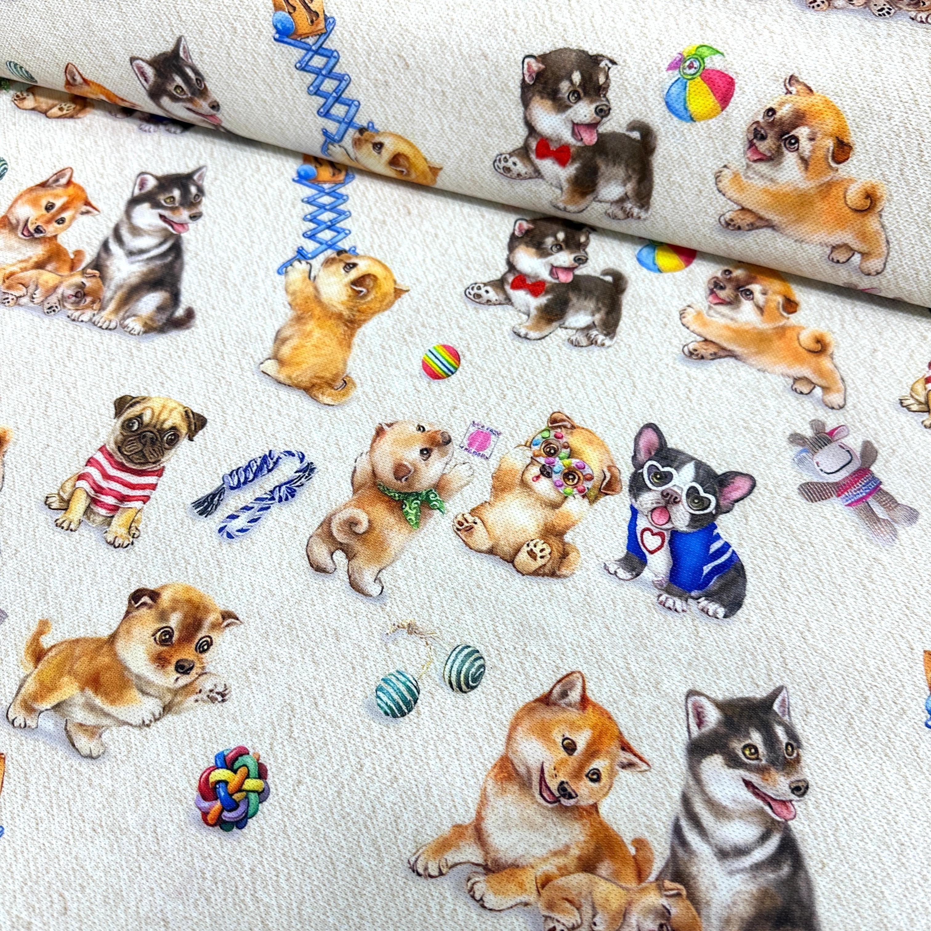 Playful Puppies Digital Printing Fabric