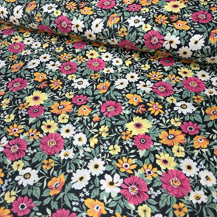 Branched Flowers Poplin Fabric